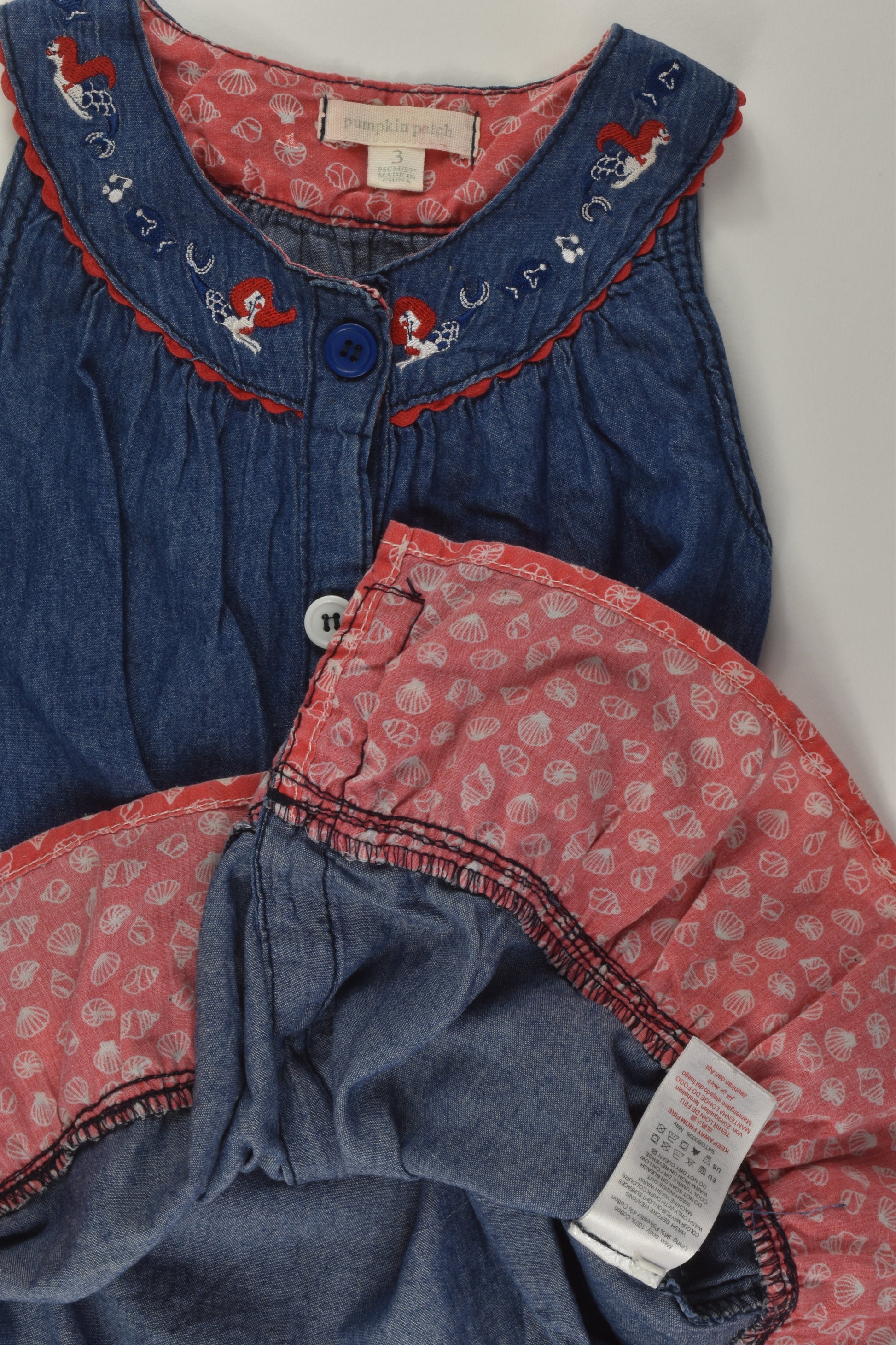 Pumpkin Patch Size 3 Mermaid Denim Dress