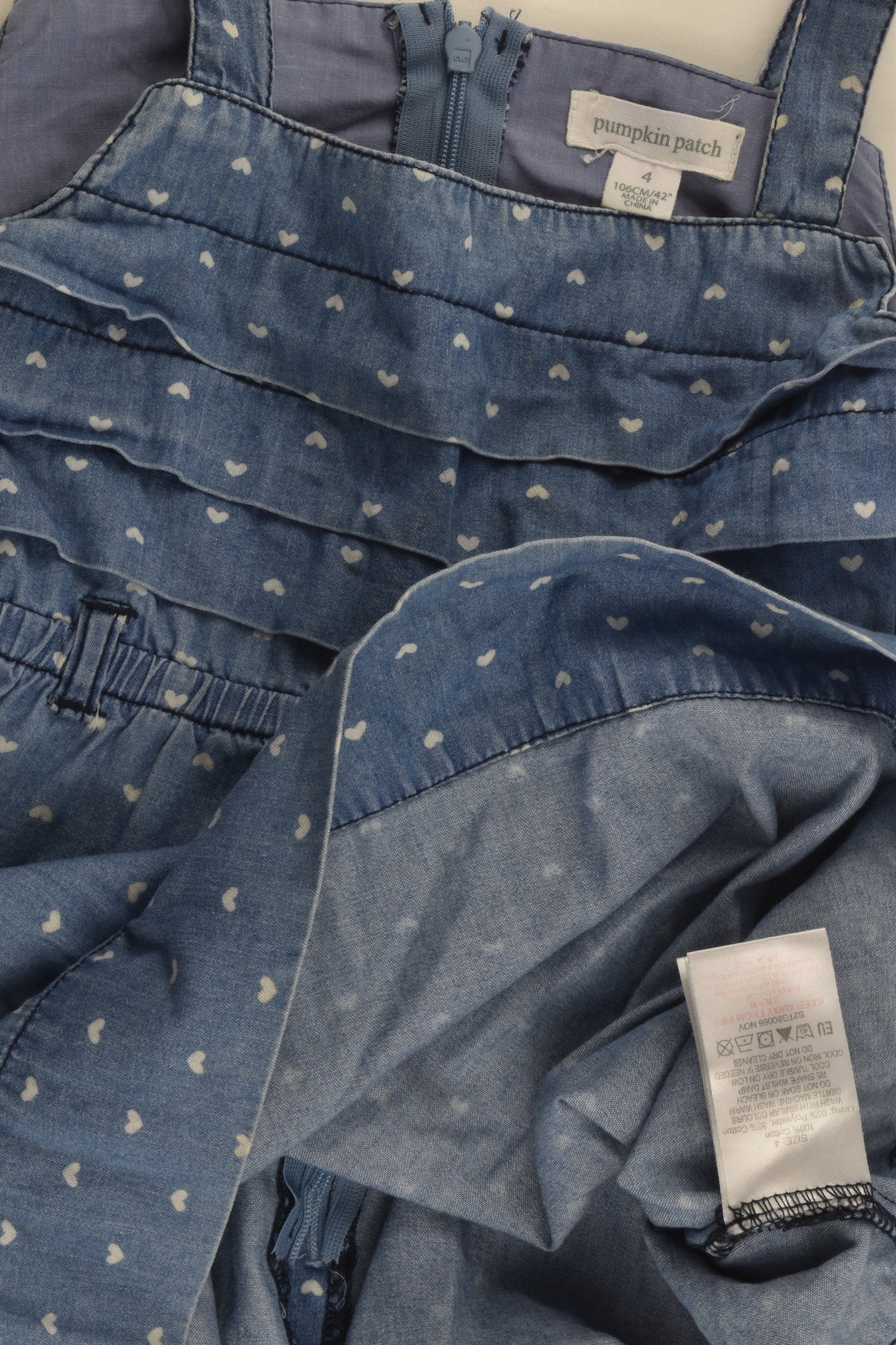 Pumpkin Patch Size 4 Hearts Denim Dress