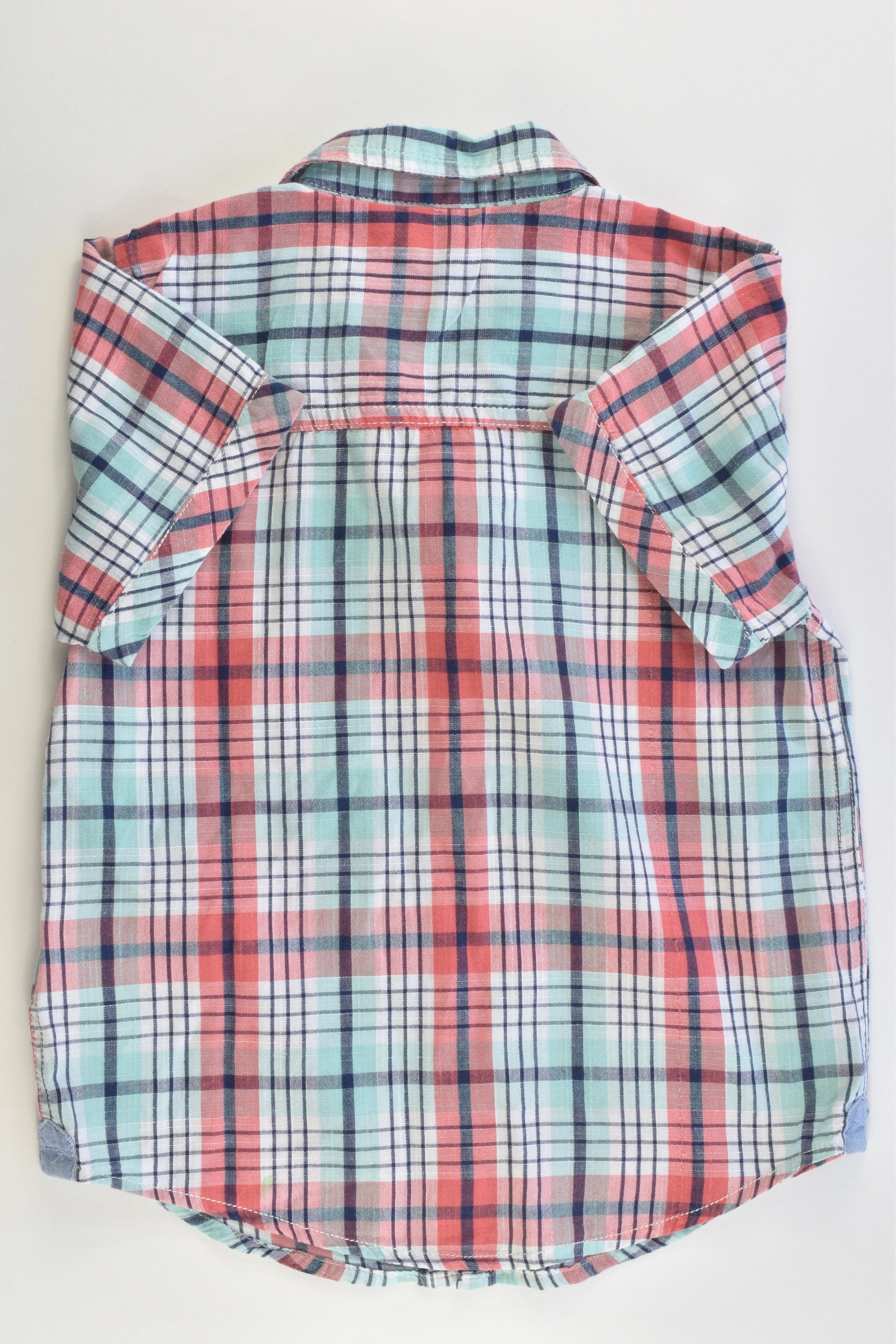 Pumpkin Patch Size 4 'Wave Time' Checked Collared Shirt