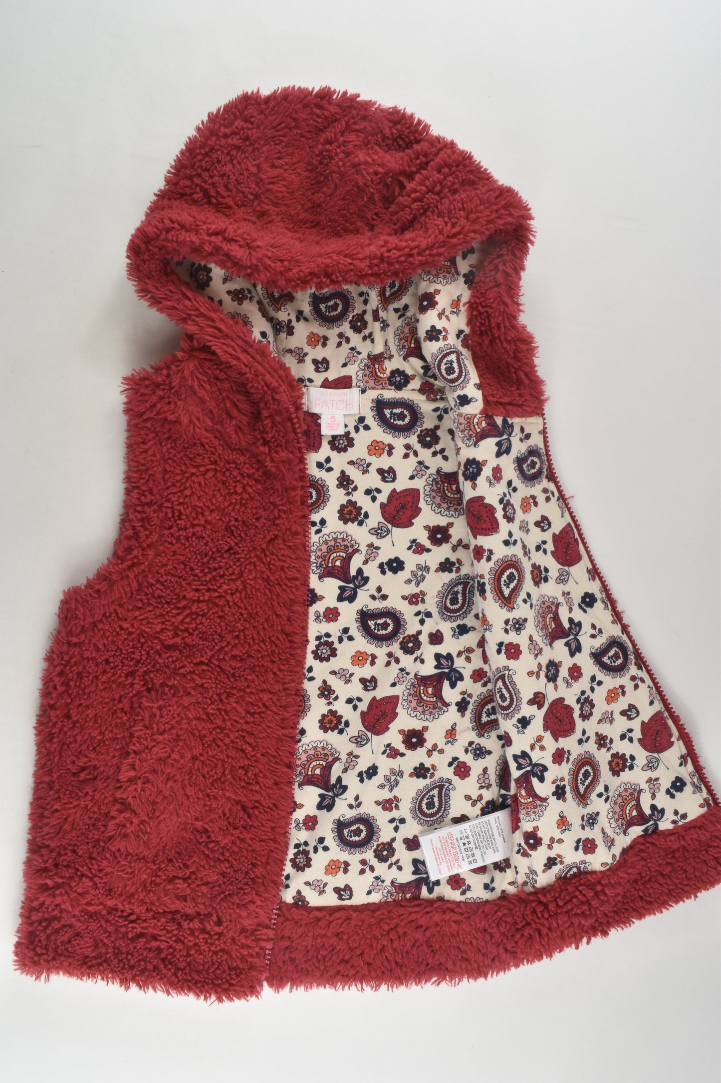 Pumpkin Patch Size 5 Lined Fluffy Vest