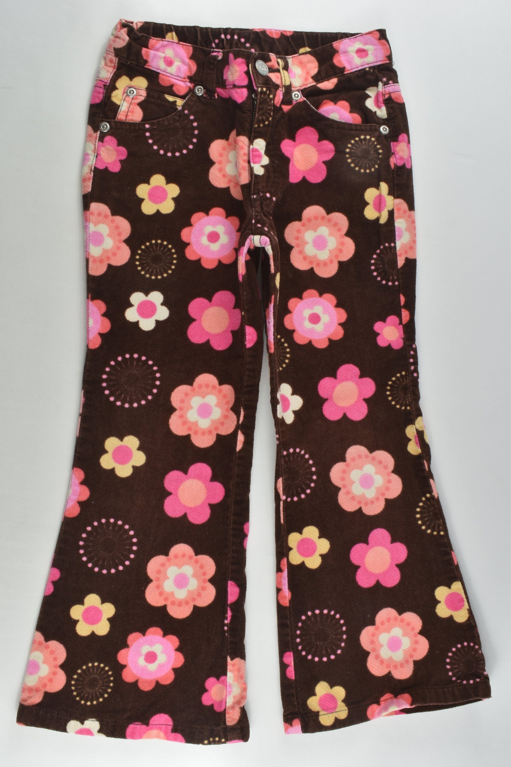 Pumpkin Patch Size 5 Retro Flowers Cord Pants