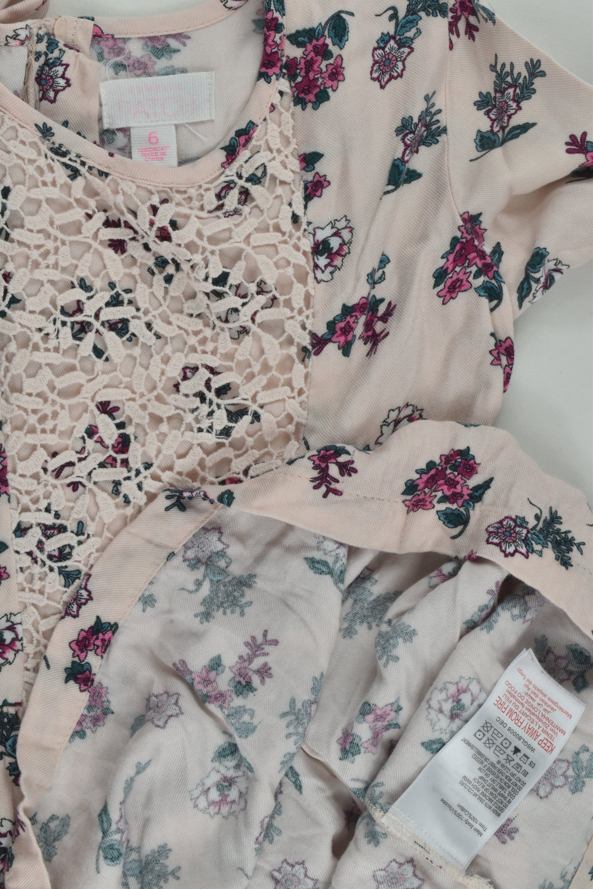 Pumpkin Patch Size 6 Floral Viscose Dress