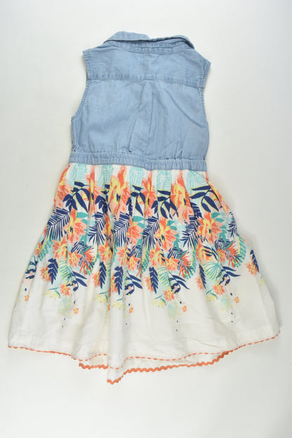 Pumpkin Patch Size 6 Lined Floral/Denim Dress