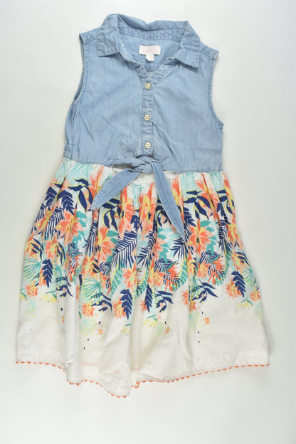 Pumpkin Patch Size 6 Lined Floral/Denim Dress