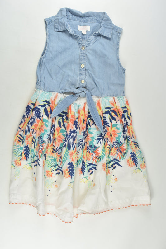 Pumpkin Patch Size 6 Lined Floral/Denim Dress