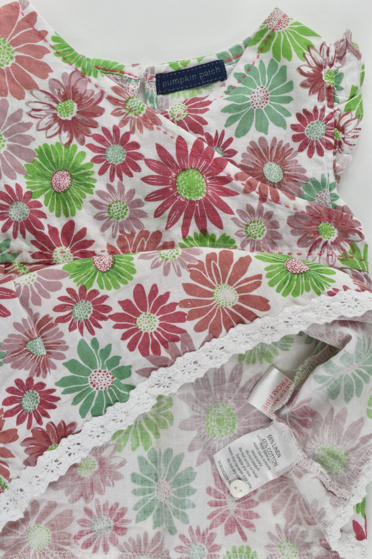 Pumpkin Patch Size approx 0-1 Floral Linen/Cotton Blouse