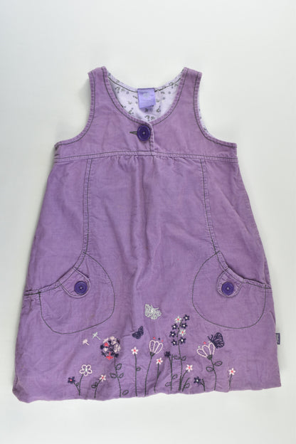 Pumpkin Patch Sze 4 Lined Cord Dress with Floral Embroidery