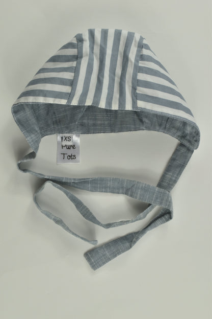 Pure Tots Size approx 0-6 months Reversible Bonnet