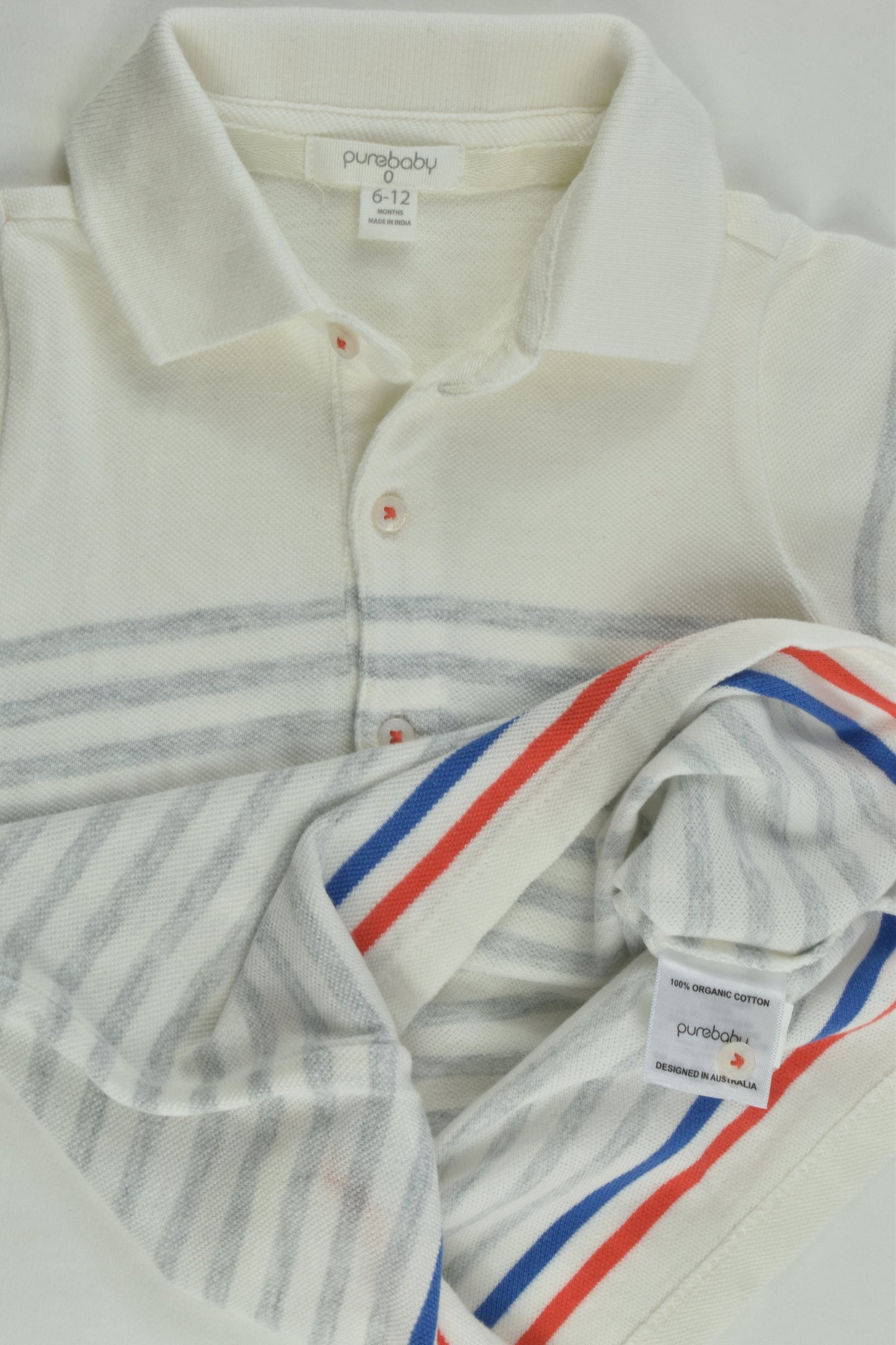 Purebaby Size 0 (6-12 months) Polo Shirt