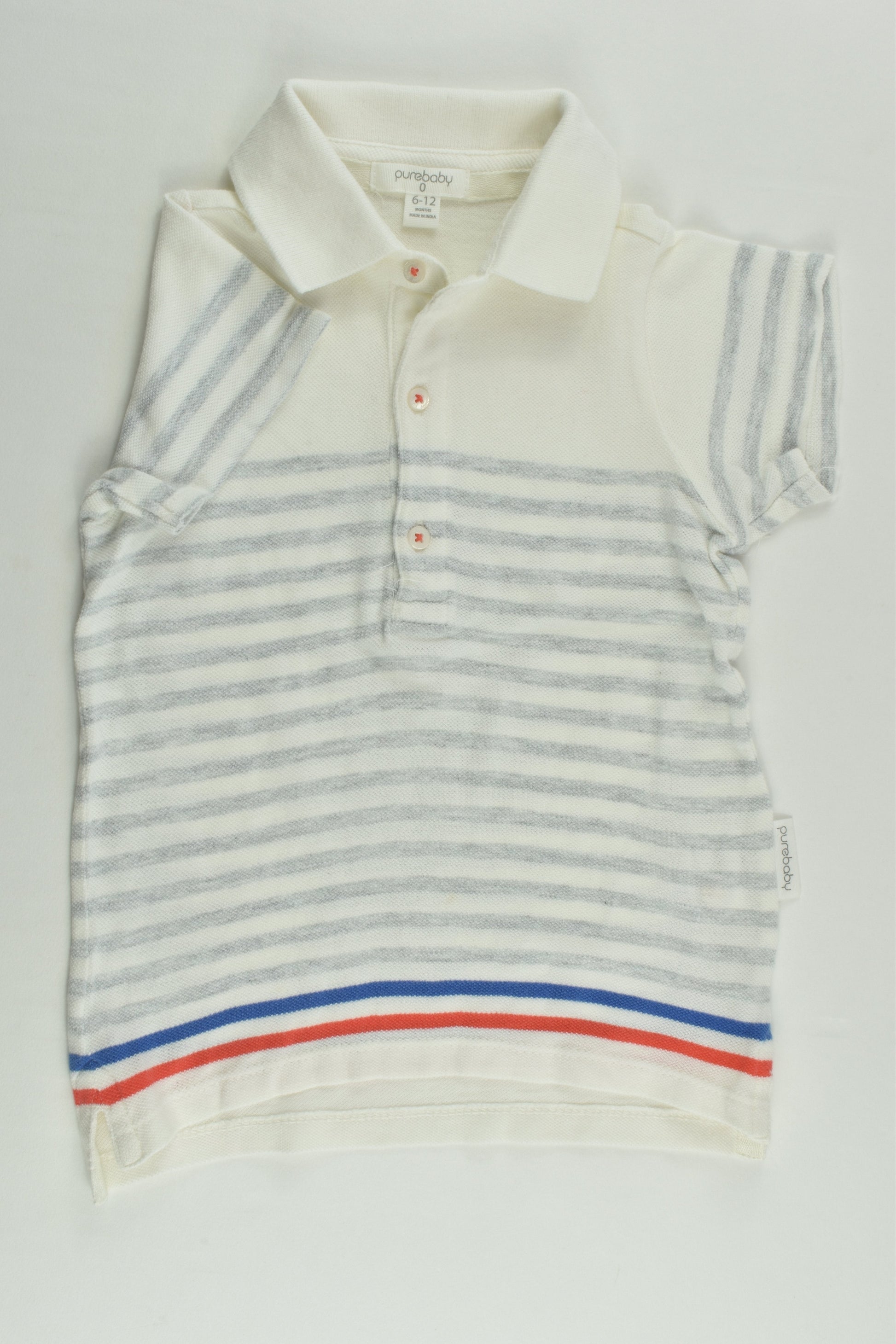 Purebaby Size 0 (6-12 months) Polo Shirt