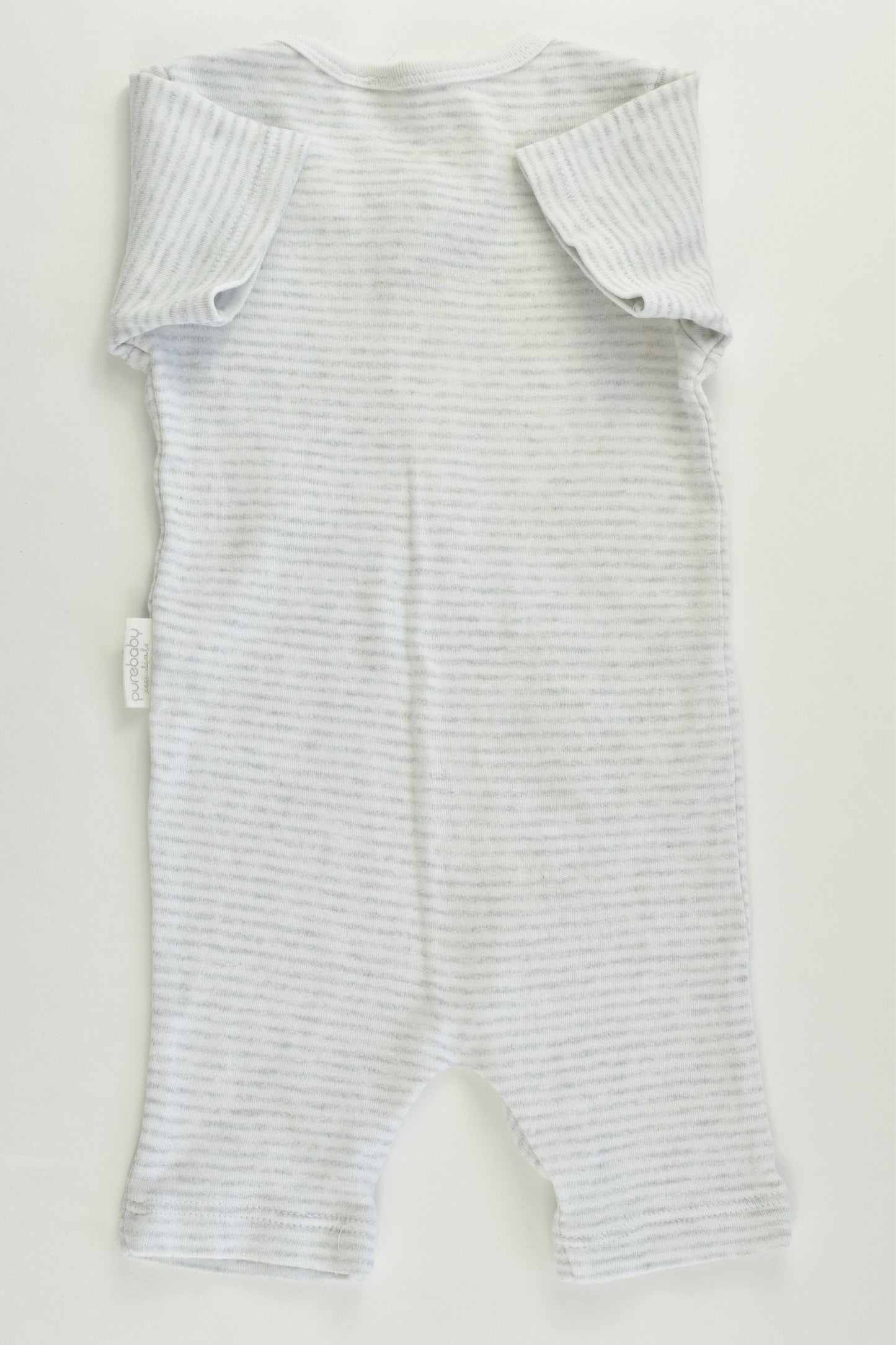 Purebaby Size 00 (3-6 months) Striped Short Romper