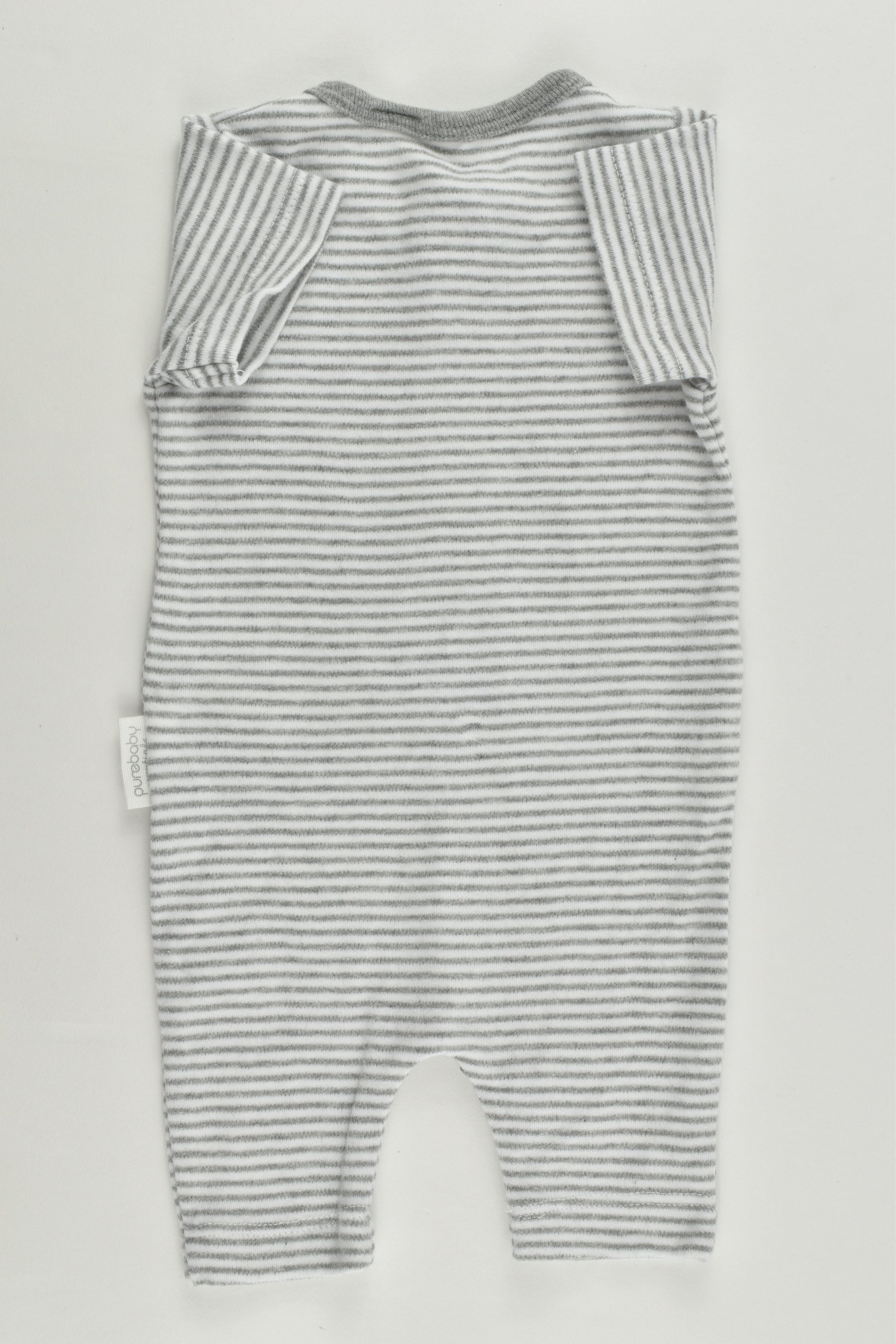 Purebaby Size 000 (0-3 months) Striped Short Romper