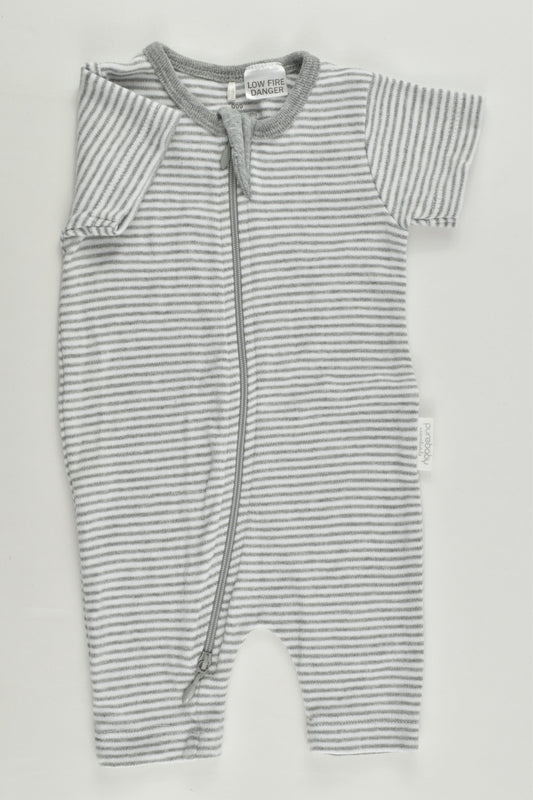 Purebaby Size 000 (0-3 months) Striped Short Romper