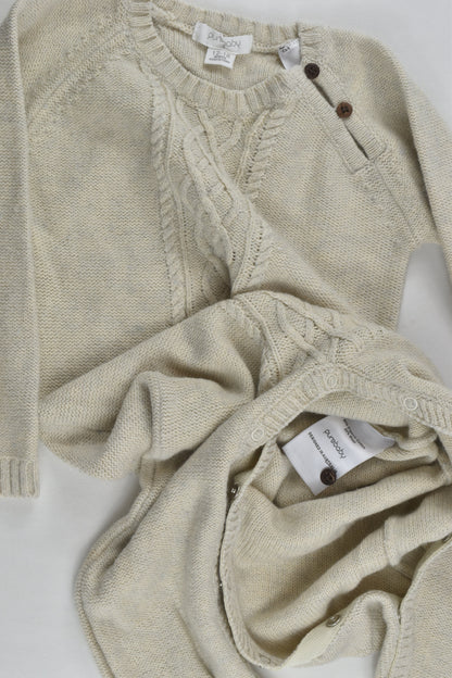 Purebaby Size 1 Knit Footed Romper