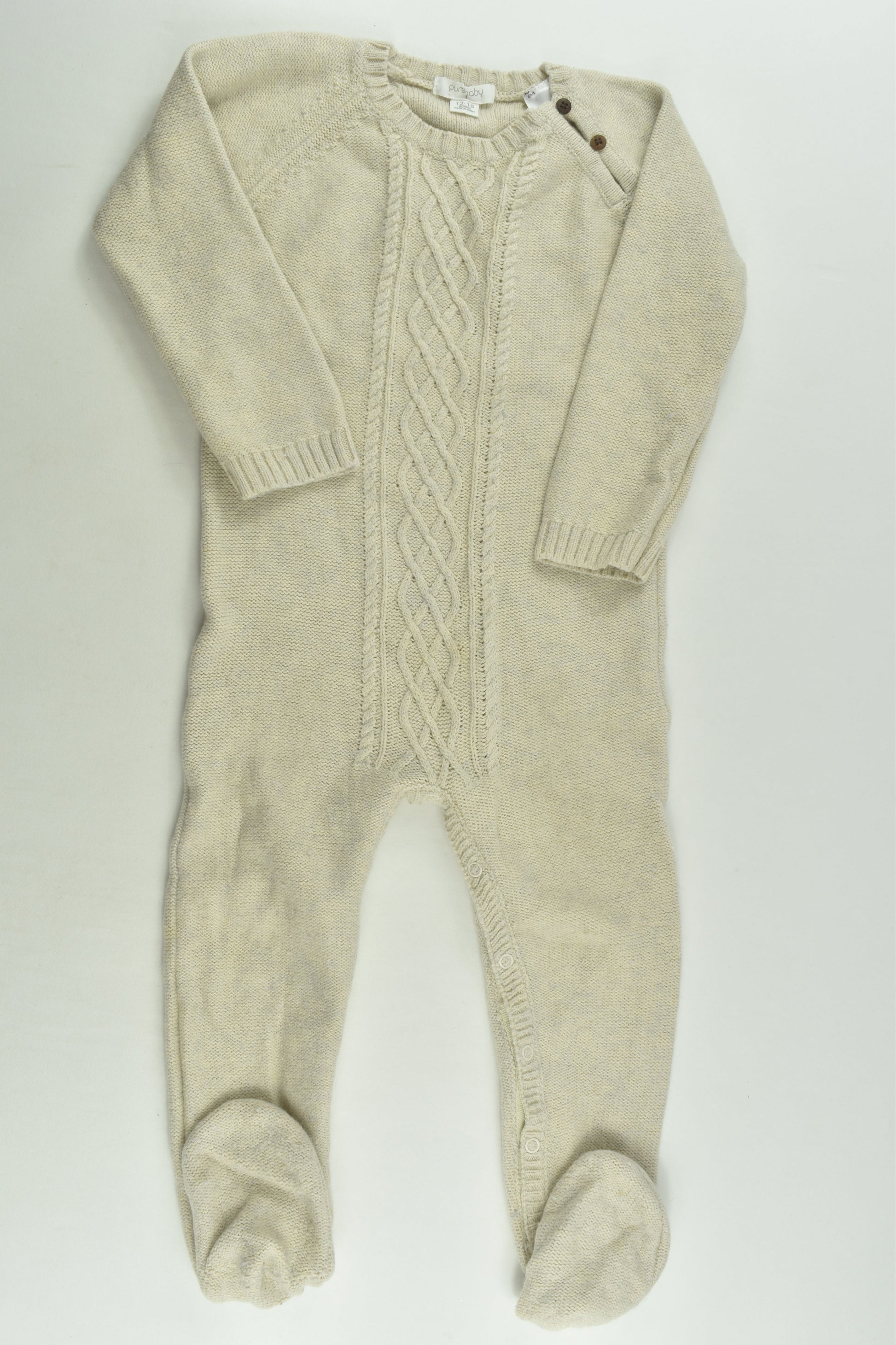 Purebaby Size 1 Knit Footed Romper