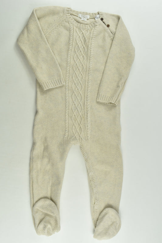 Purebaby Size 1 Knit Footed Romper