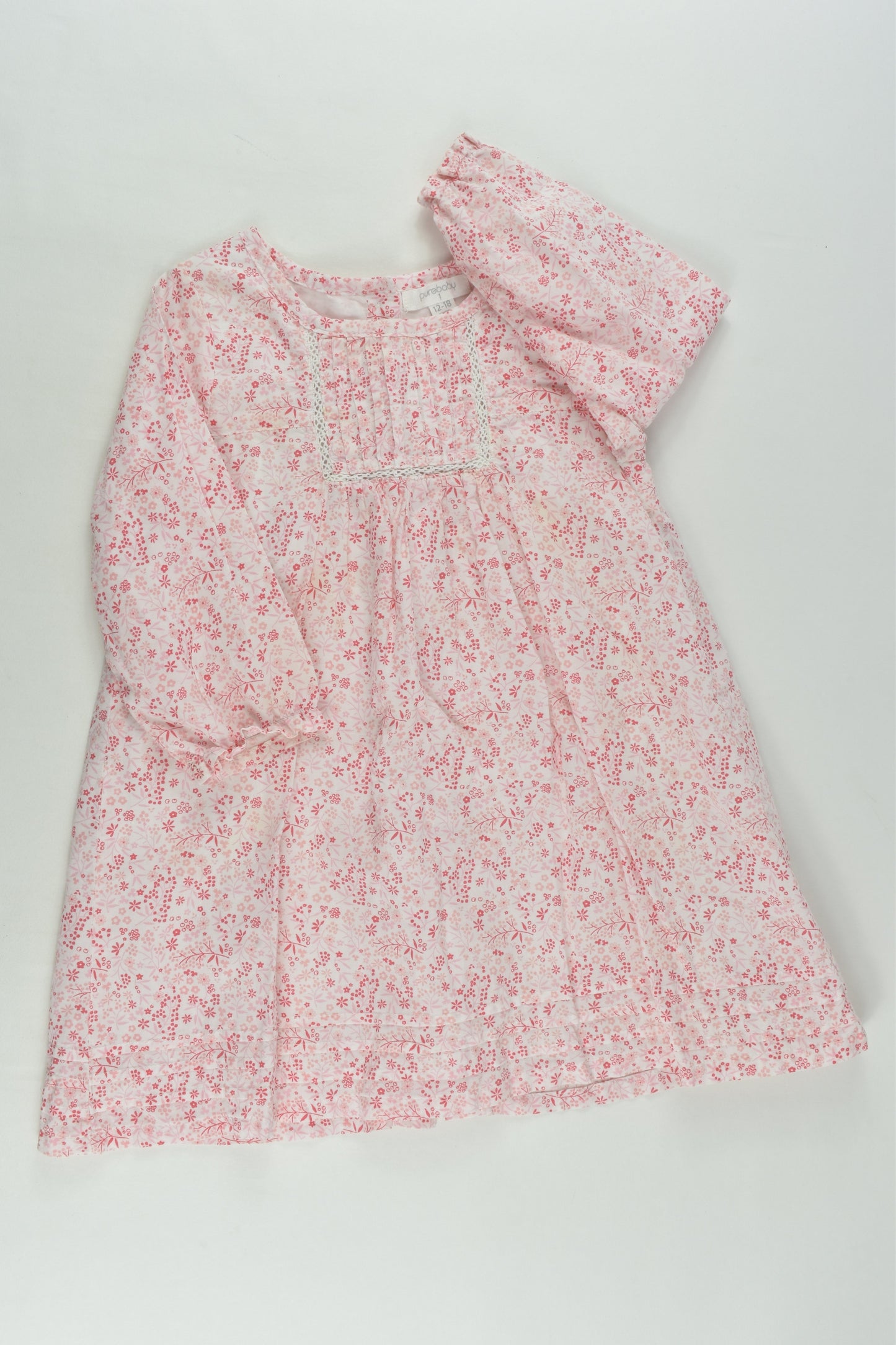 Purebaby Size 1 Lined Floral Dress