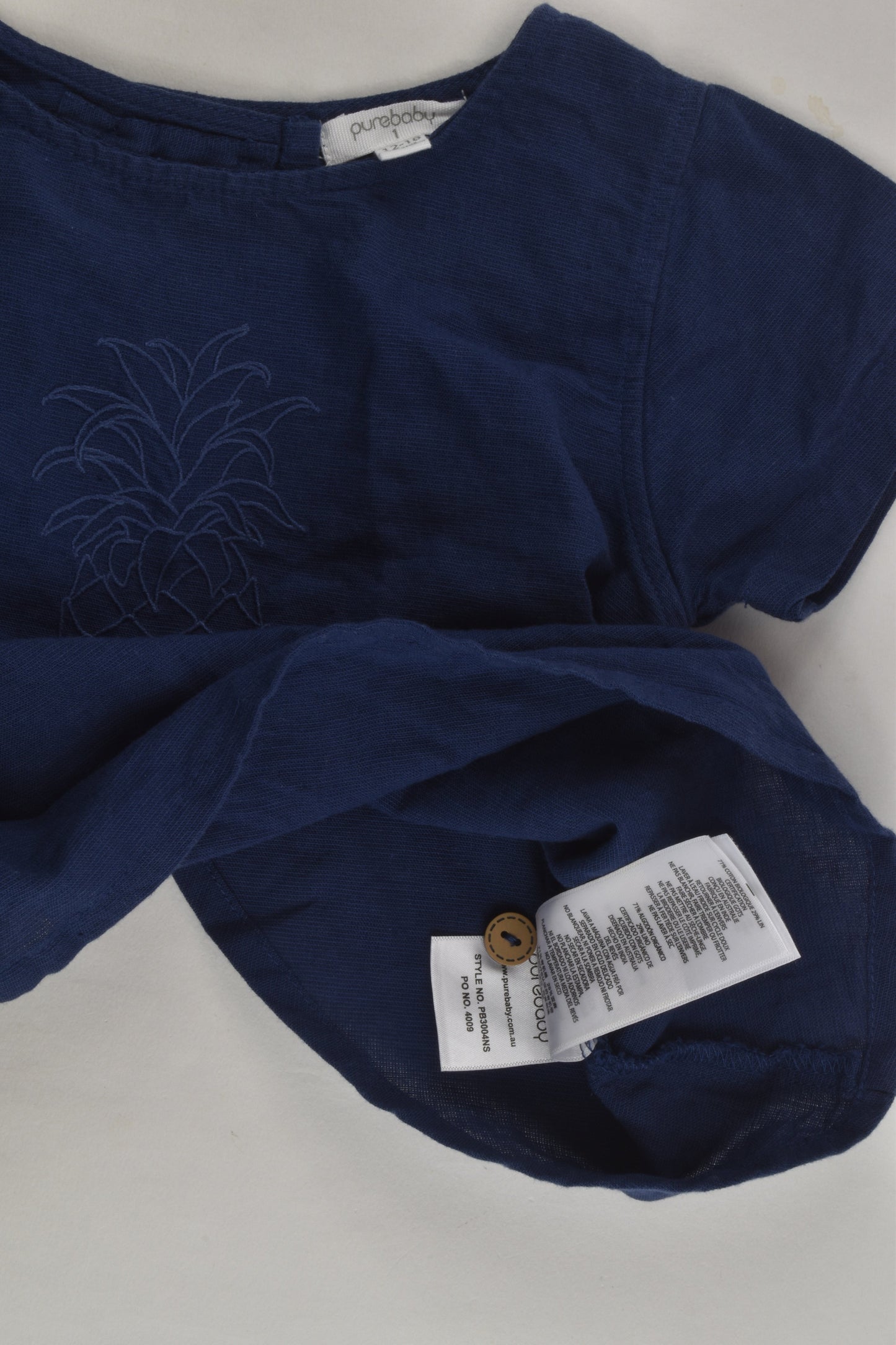 Purebaby Size 1 Linen Blend Blouse