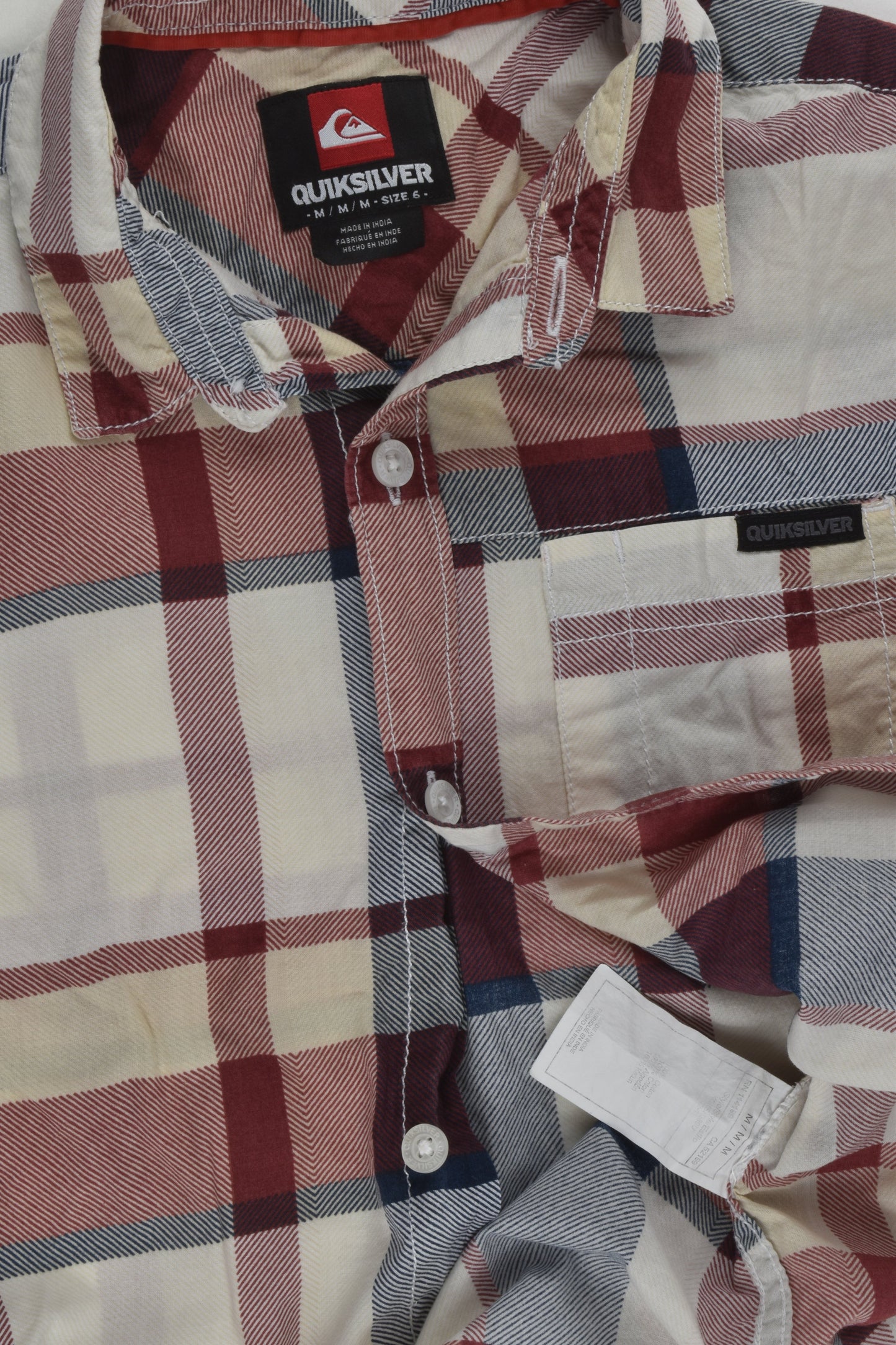 Quiksilver Size 6 Checked Shirt