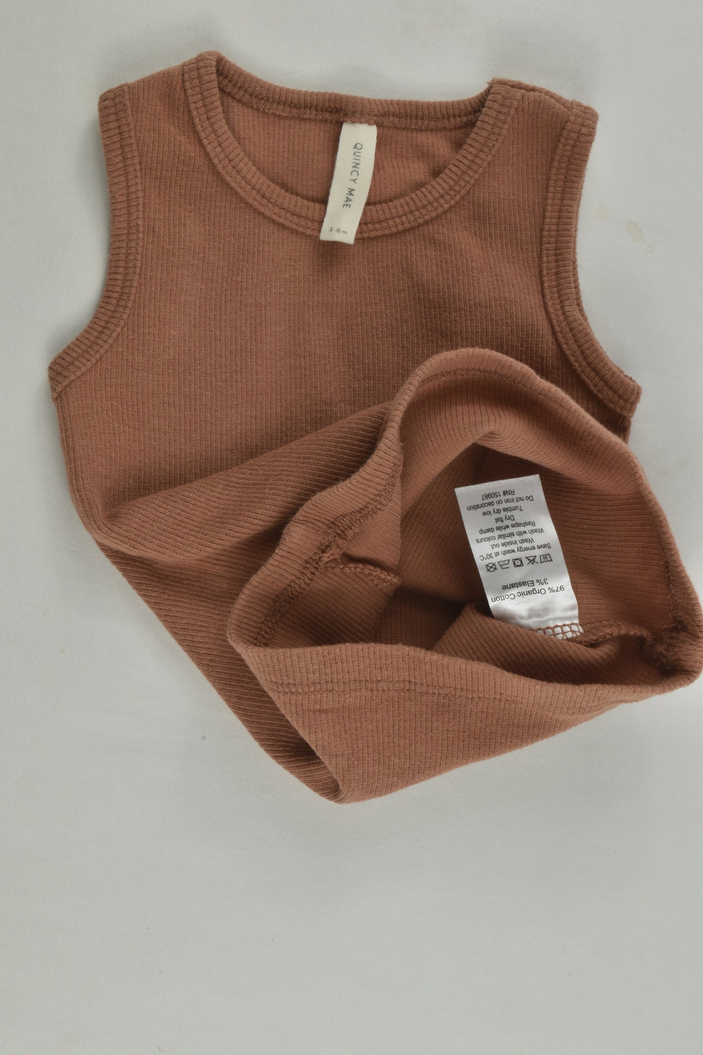 Quincy Mae Size 00 Ribbed Singlet