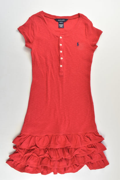Ralph Lauren Size 8/10 Ribbed Ruffle Hem Dress