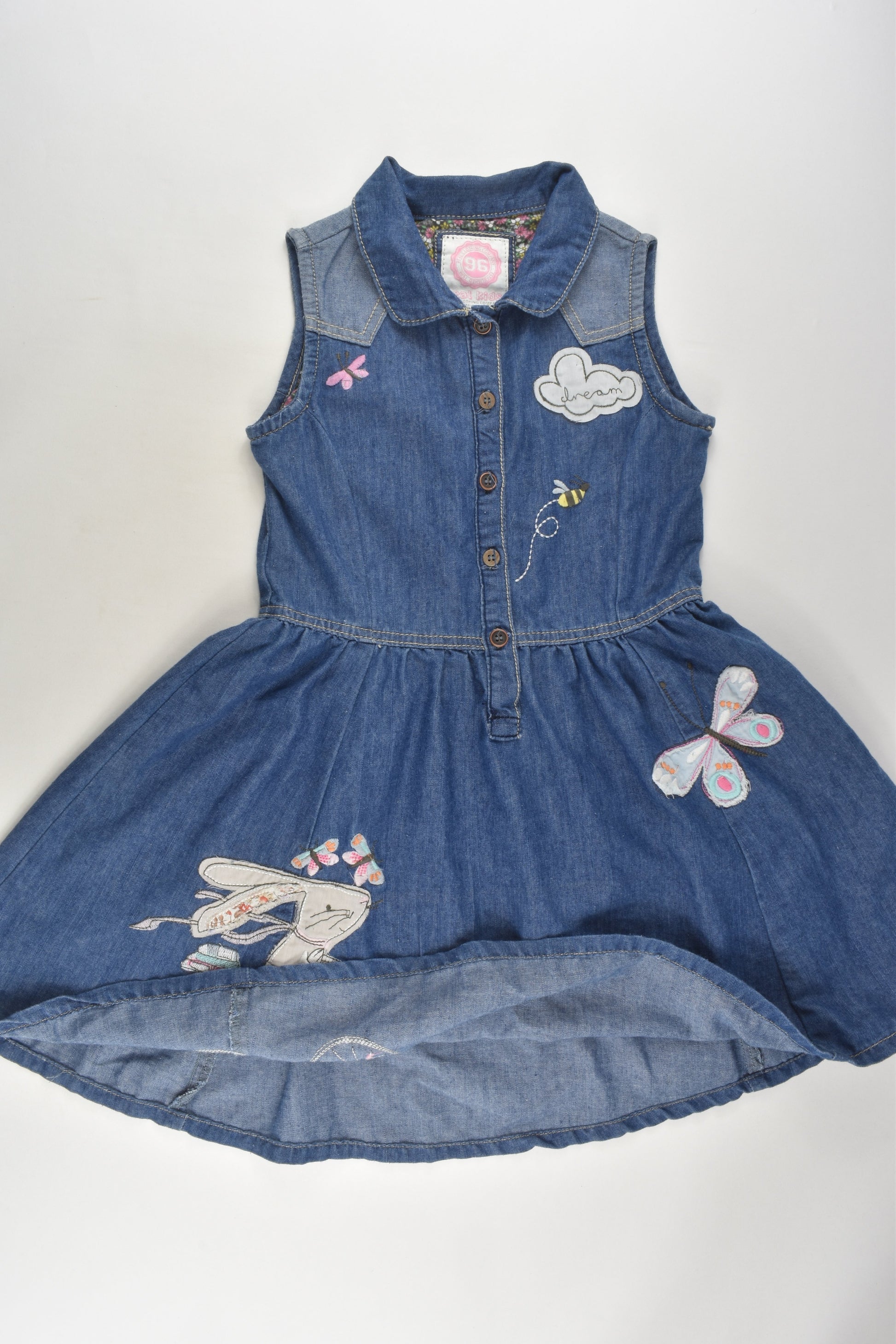 Real Kids Size 7-8 Butterflies and more Denim Dress