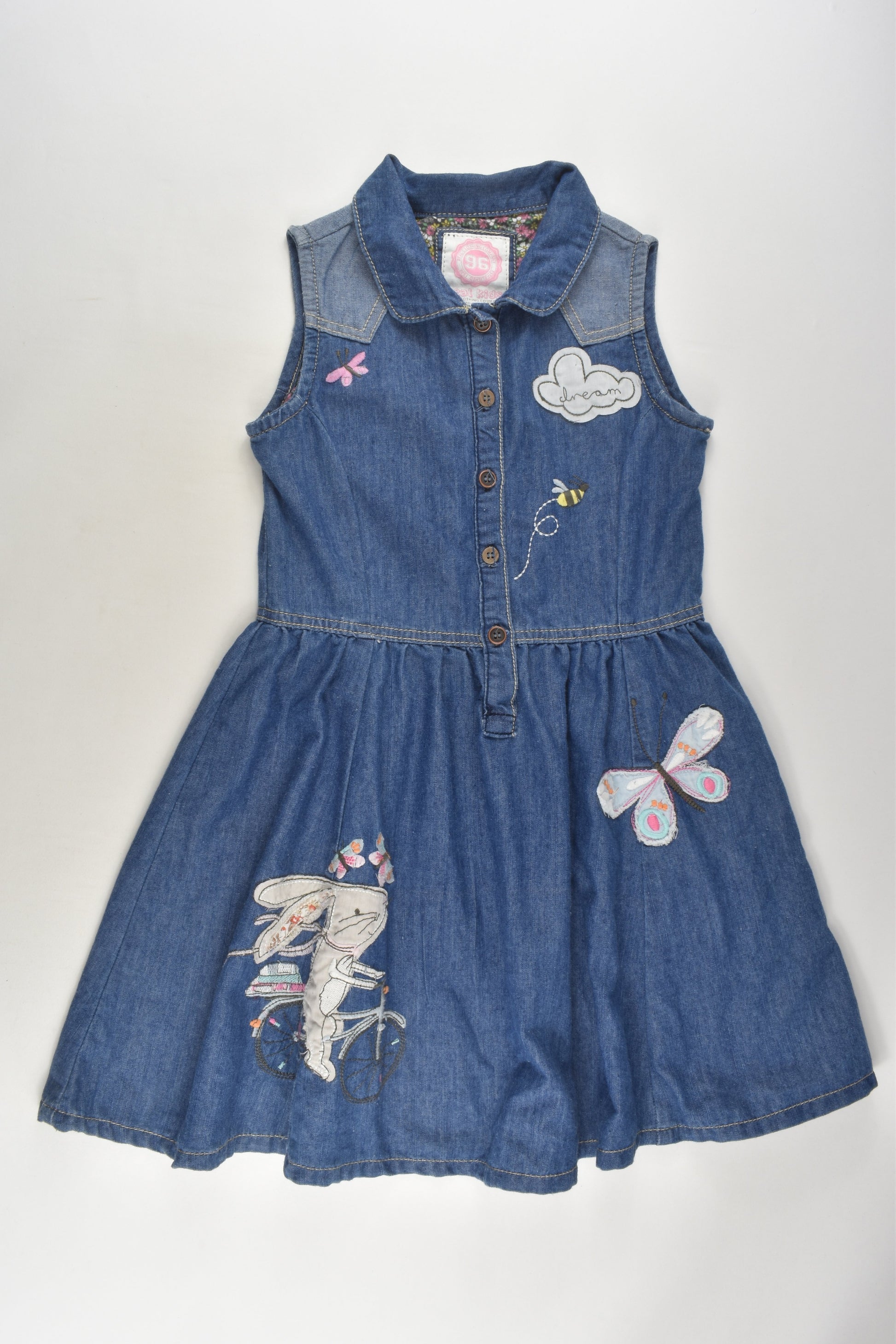 Real Kids Size 7-8 Butterflies and more Denim Dress