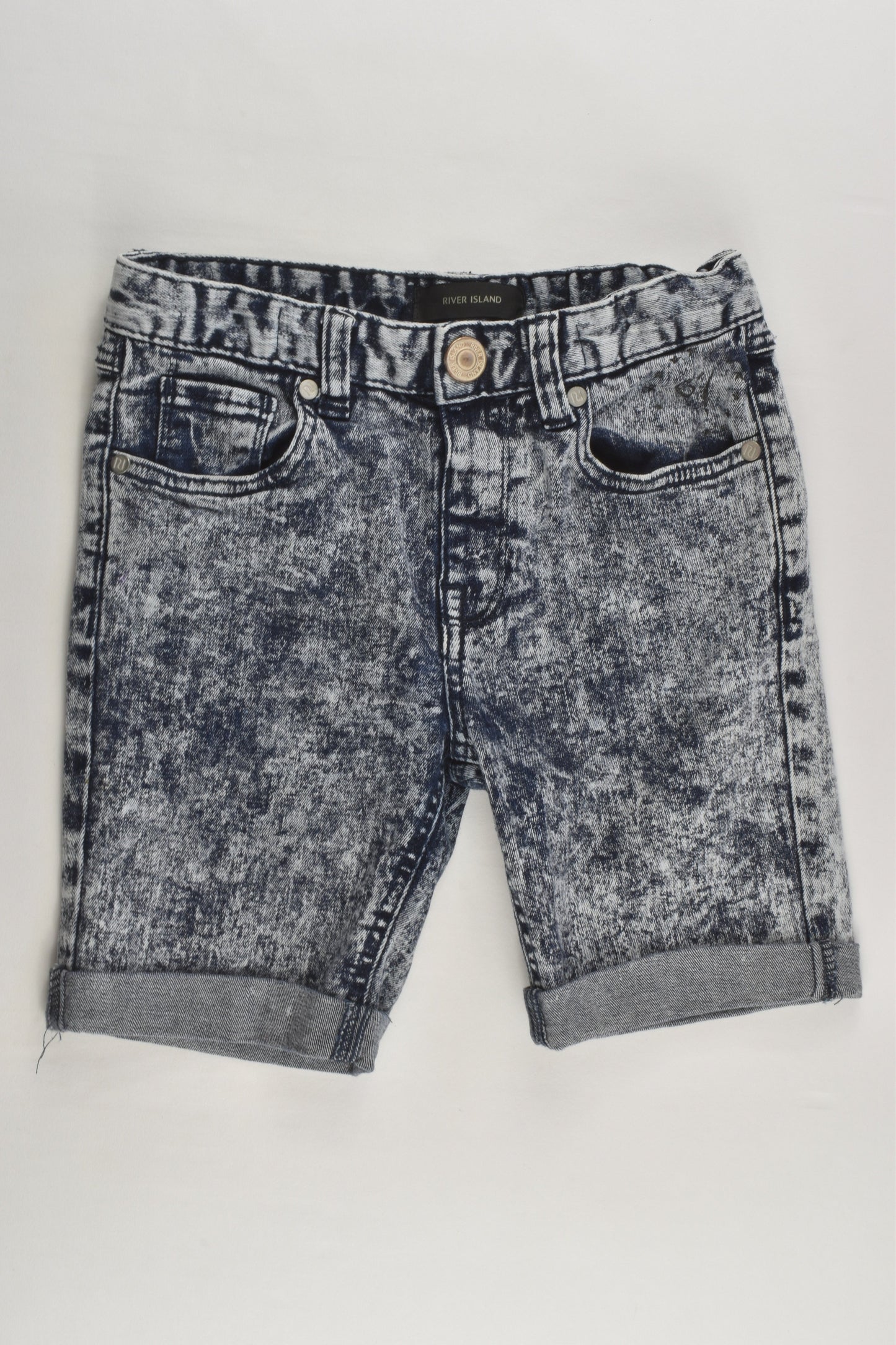 River Island Size 5-6 Stretchy Acid Wash Denim Shorts