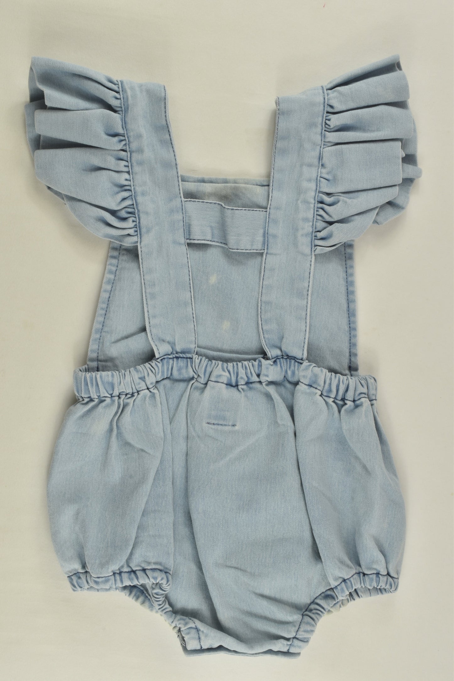 Rock Your Baby Size 0 Kitty Denim Bubble Romper