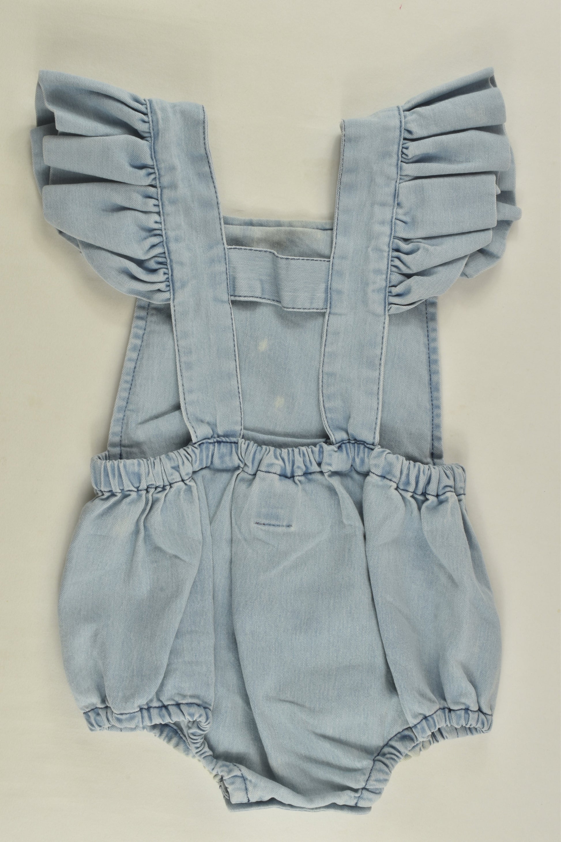 Rock Your Baby Size 0 Kitty Denim Bubble Romper