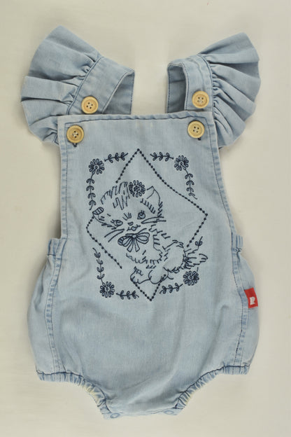 Rock Your Baby Size 0 Kitty Denim Bubble Romper