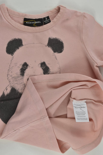 Rock Your Kid Size 3 Panda Top