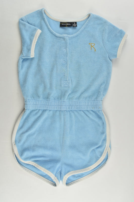 Rock Your Kid Size 5 'Pick Flowers Not Fights' Terry Playsuit