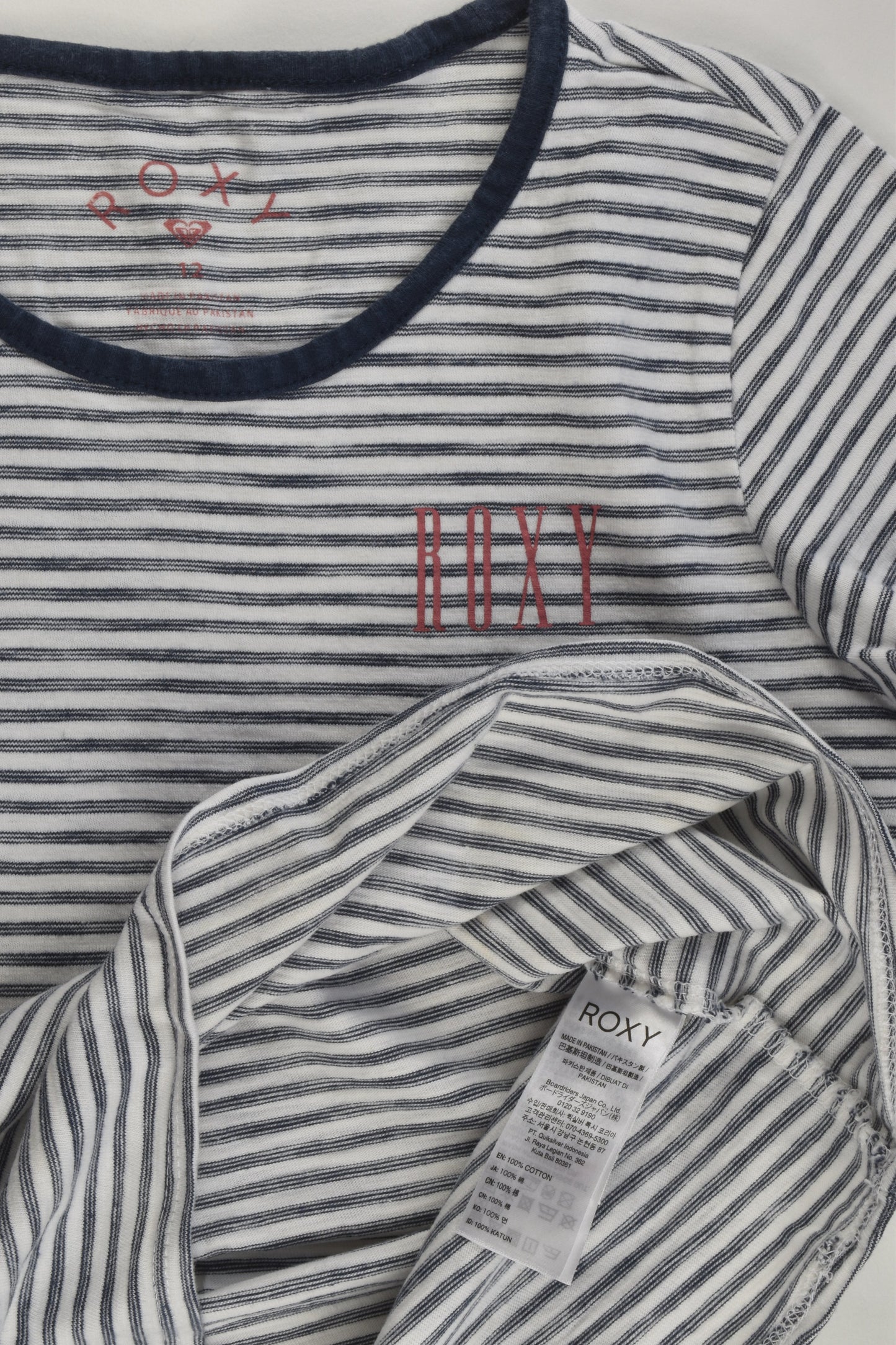 Roxy Size 12 Striped T-shirt