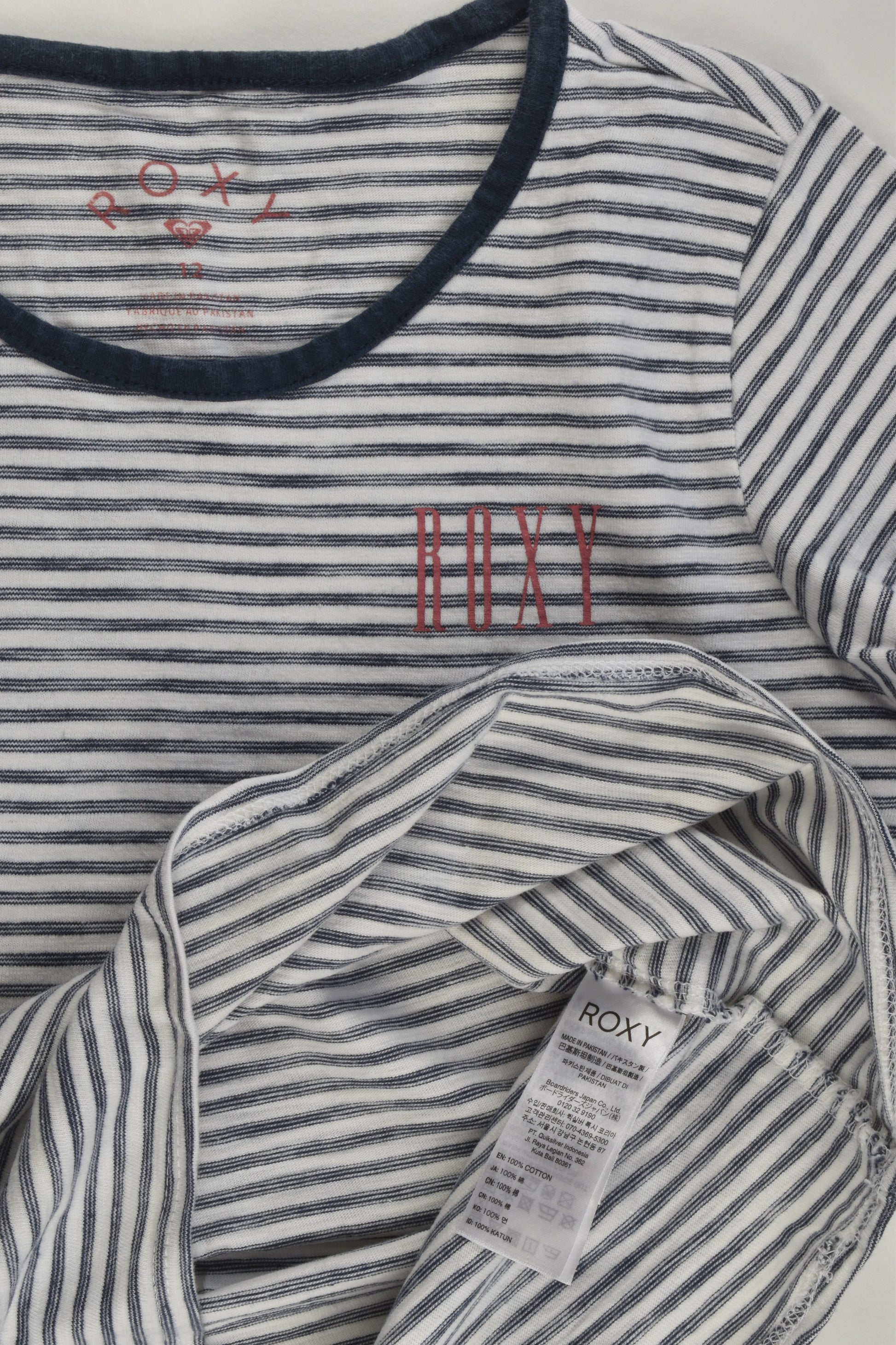 Roxy Size 12 Striped T-shirt