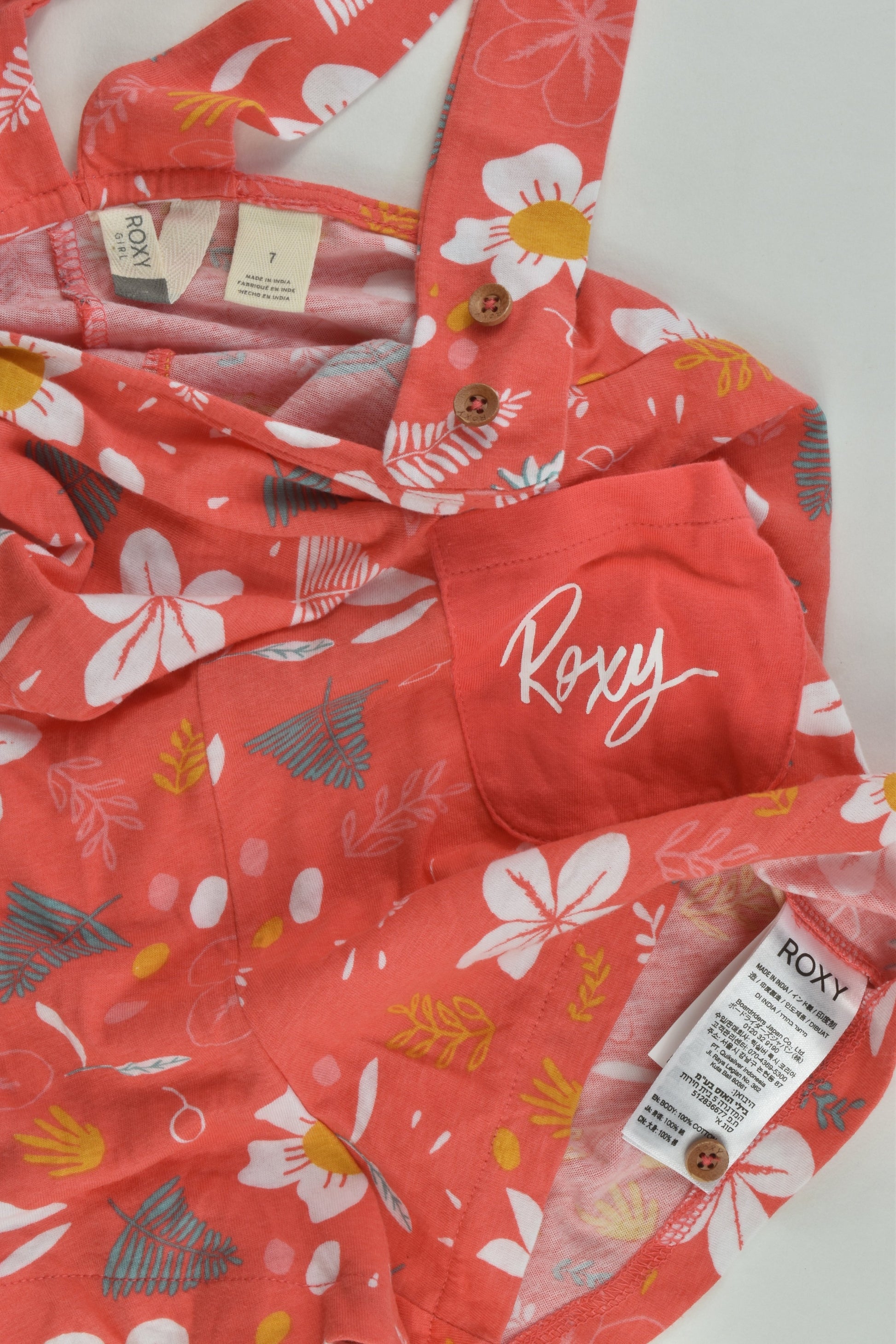 Roxy Size 7 Floral Short Playsuit