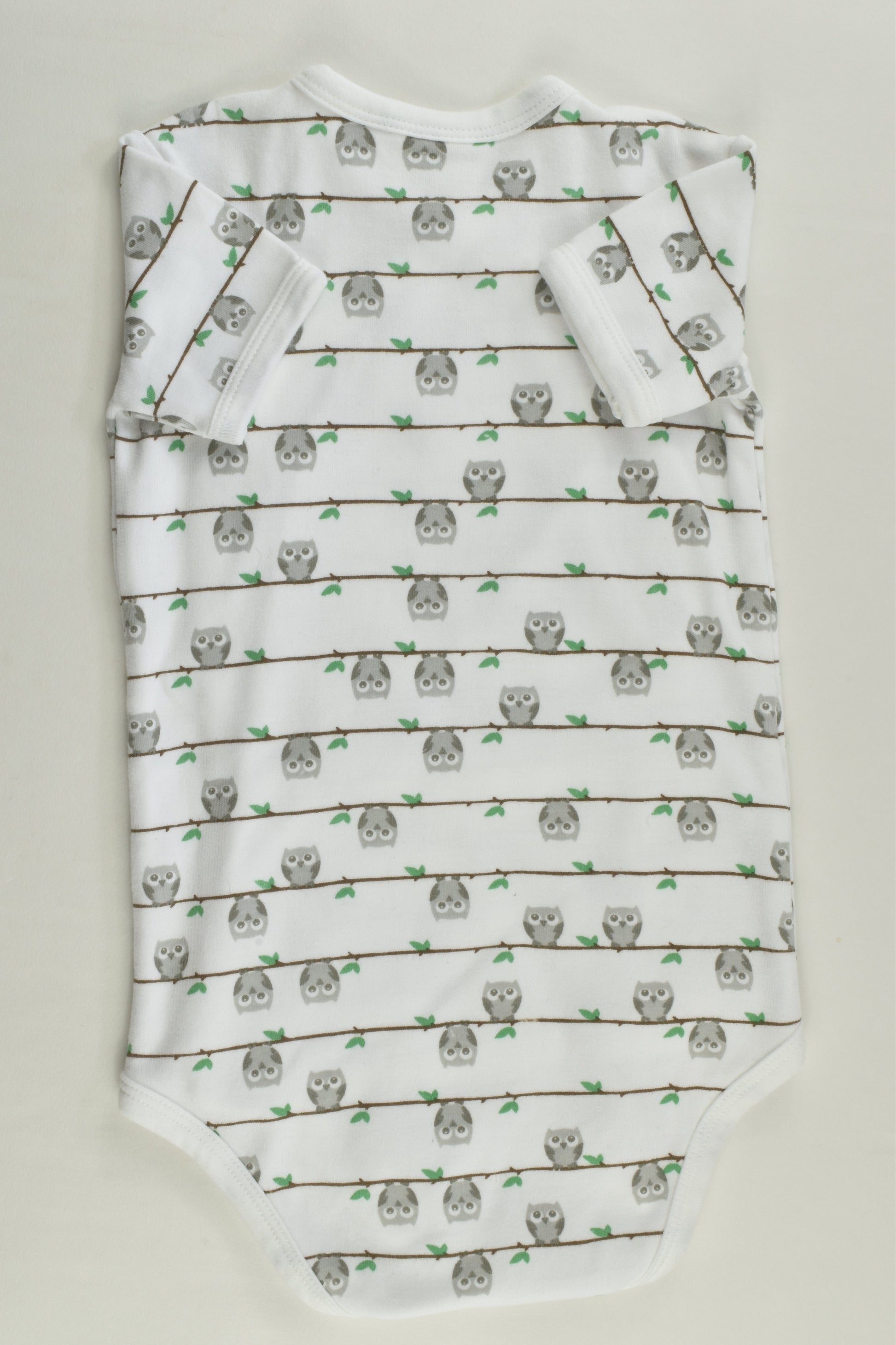 Sapling Size 0 Organic Owl Wrap Bodysuit