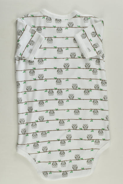 Sapling Size 0 Organic Owl Wrap Bodysuit