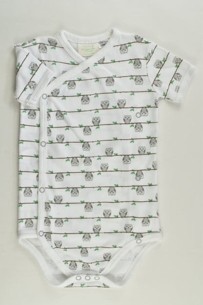 Sapling Size 0 Organic Owl Wrap Bodysuit