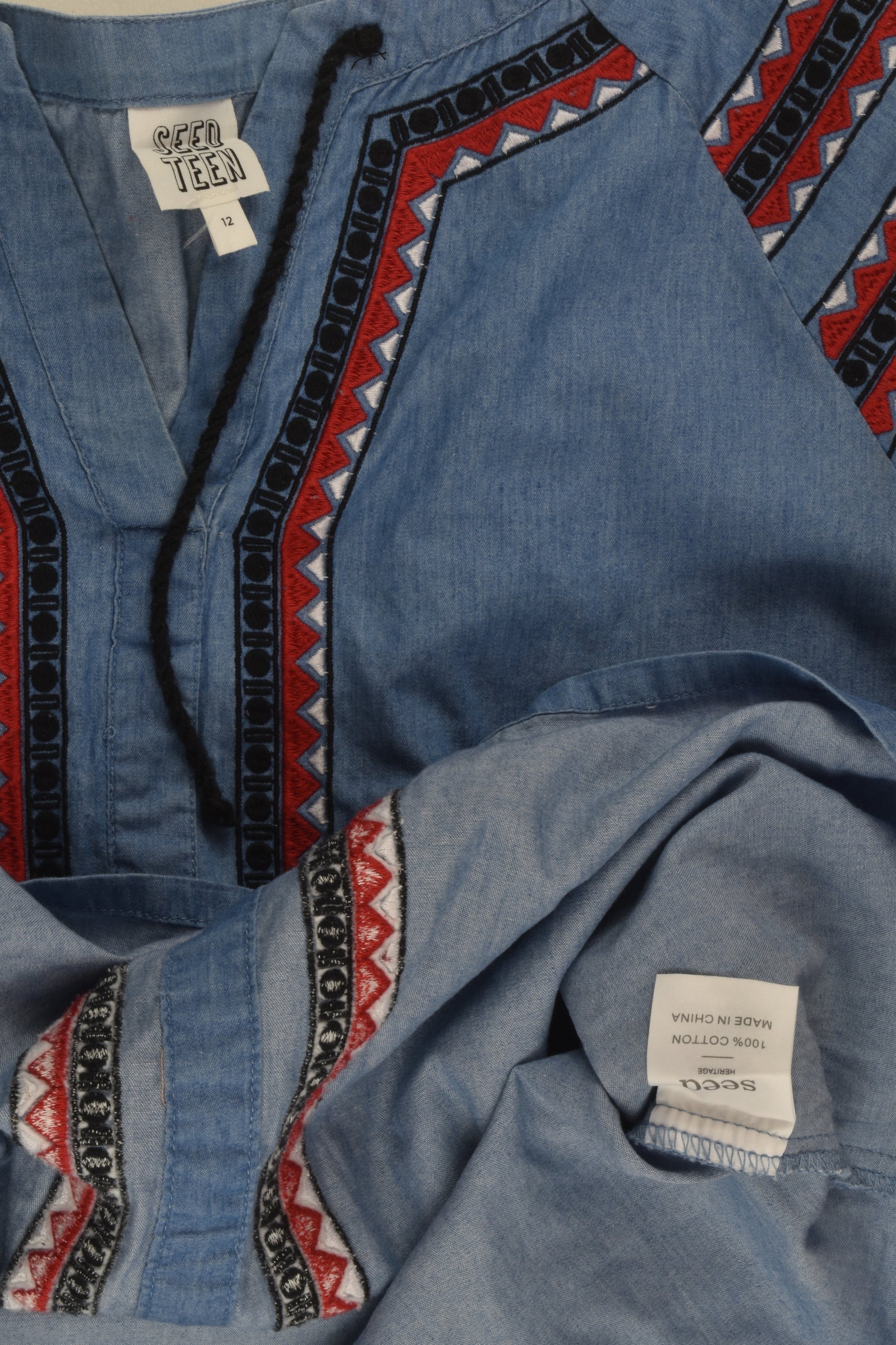 Seed Heritage (Seed Teen) Size 12 Denim Blouse