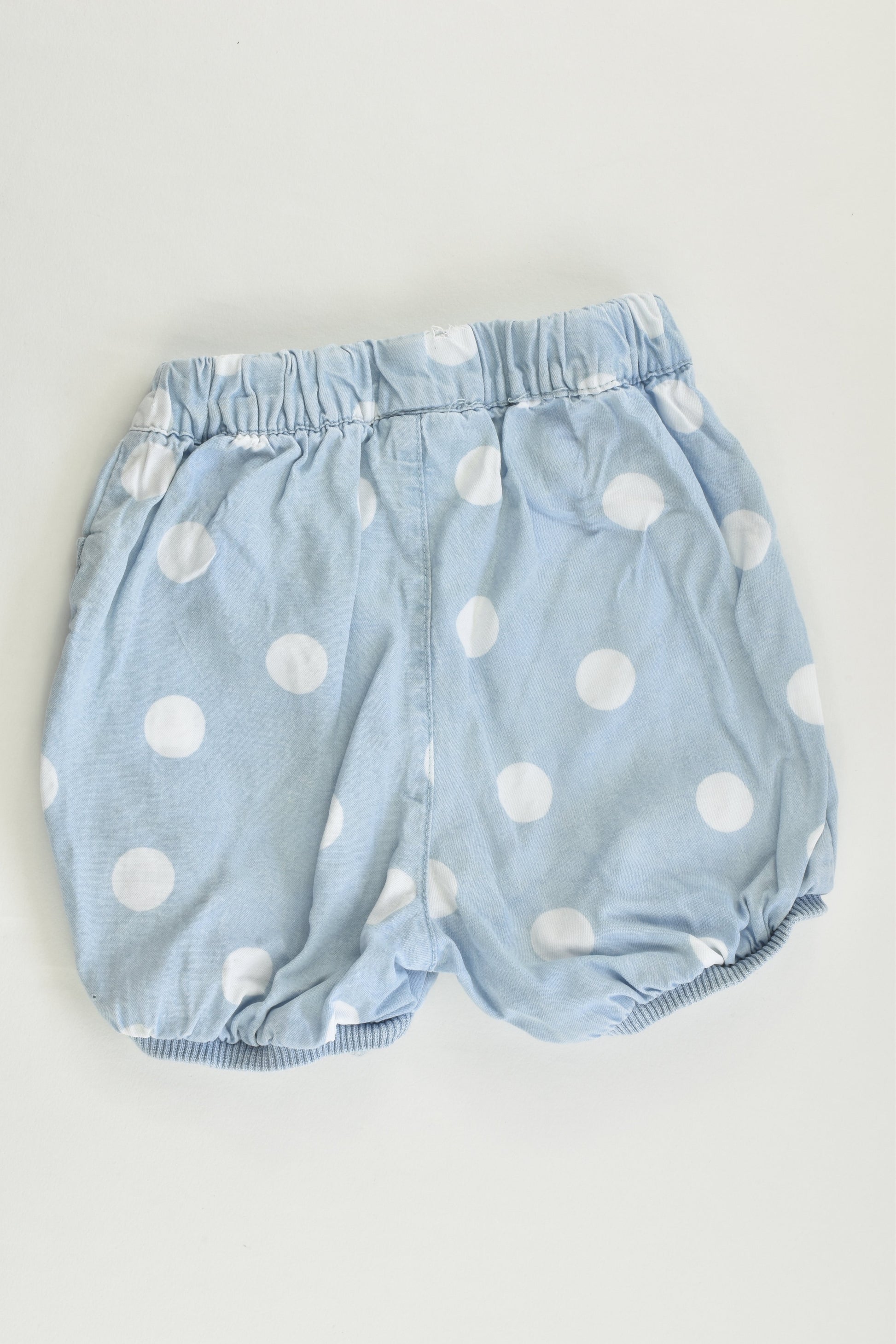 Seed Heritage Size 00 (3-6 months) Polka Dots Lightweight Denim Shorts