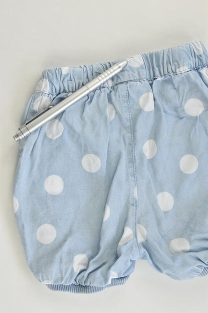 Seed Heritage Size 00 (3-6 months) Polka Dots Lightweight Denim Shorts