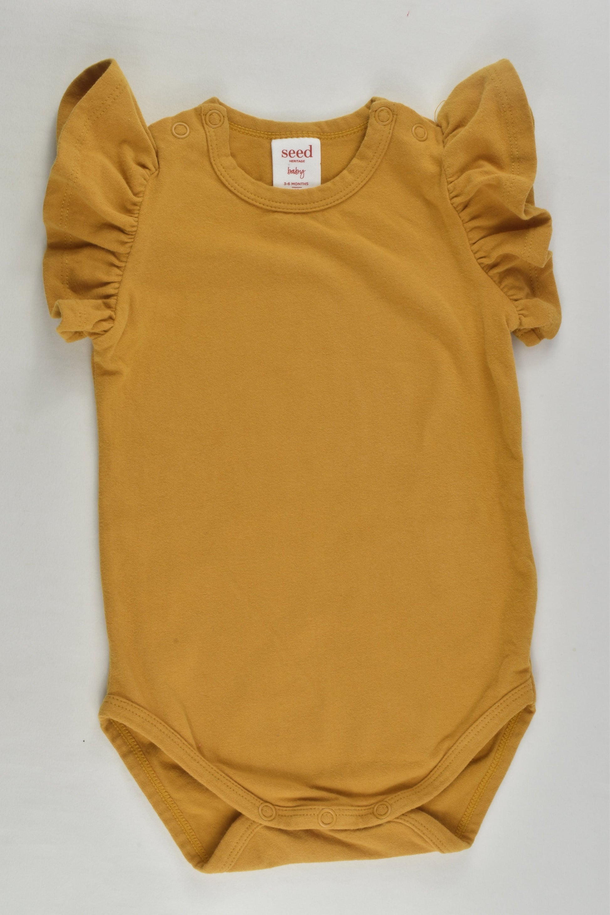 Seed Heritage Size 00 (3-6 months) Ruffle Sleeves Bodysuit
