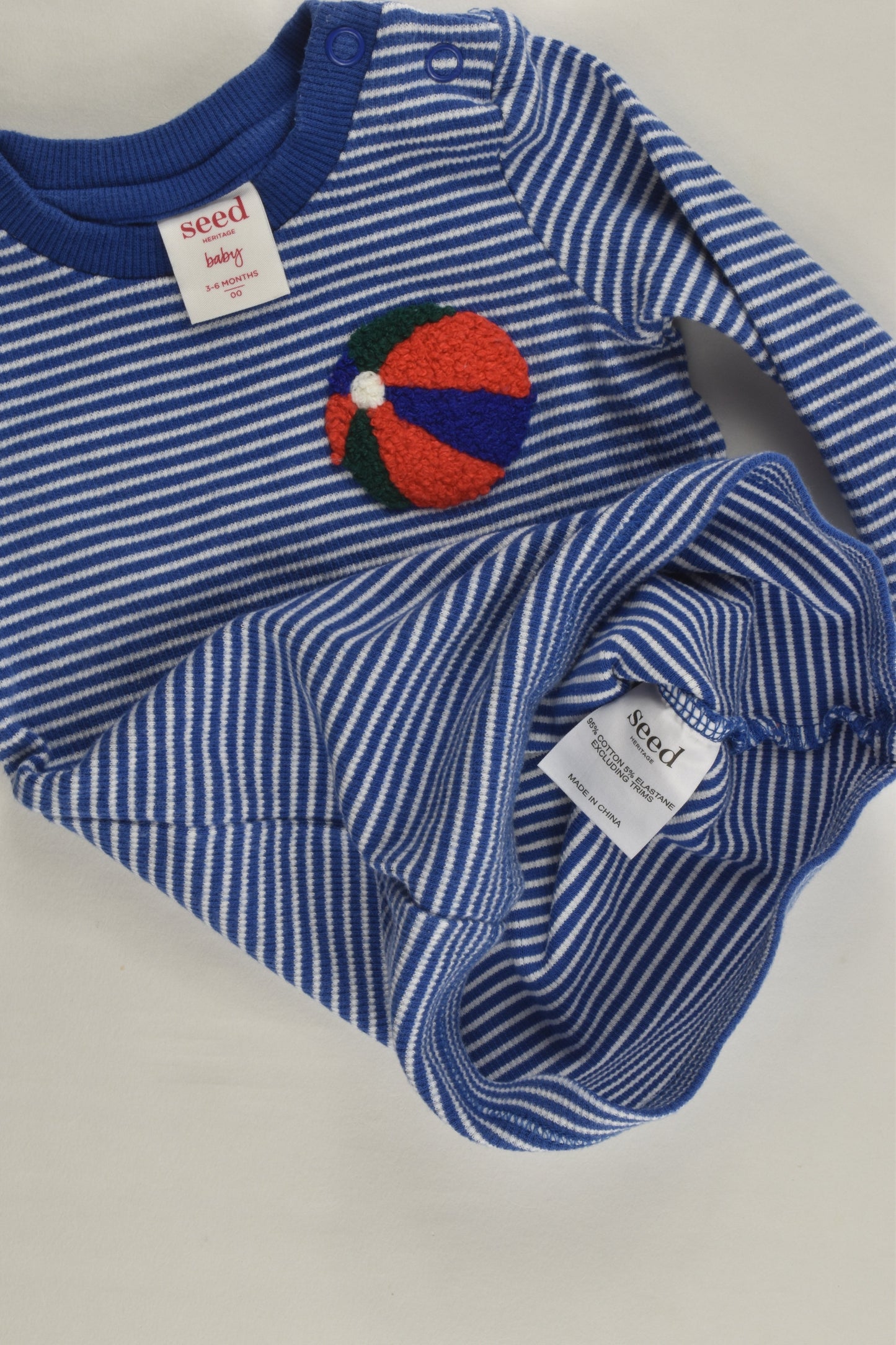 Seed Heritage Size 00 Striped Beach Ball Ribbed Top