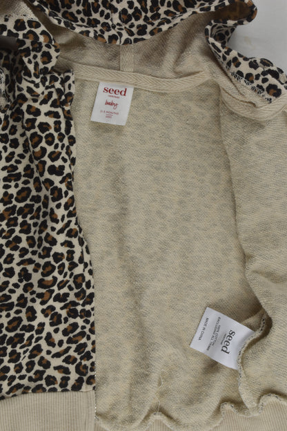 Seed Heritage Size 000 Leopard Print Zip Jumper