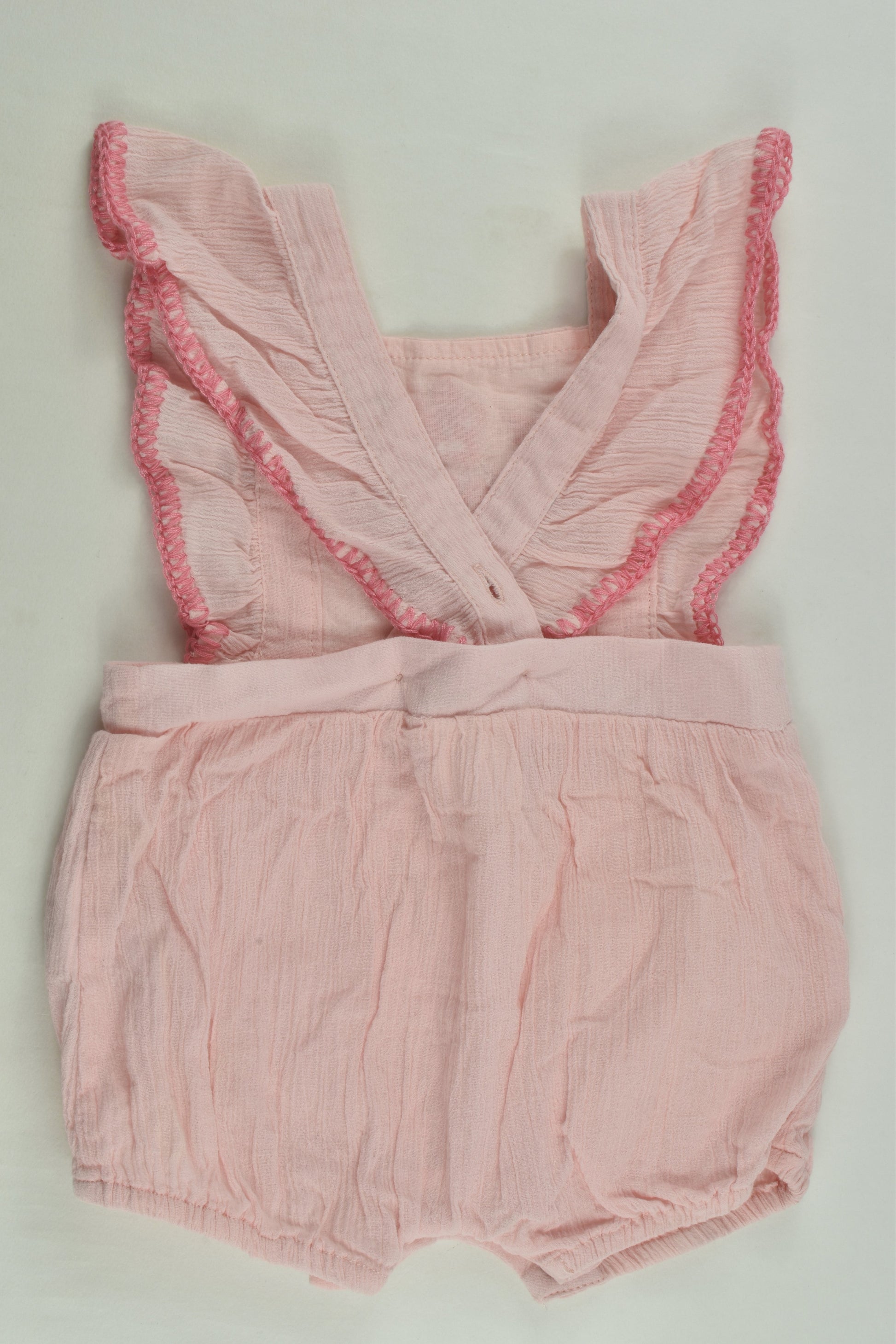 Seed Heritage Size 000 Muslin Embroidery Romper