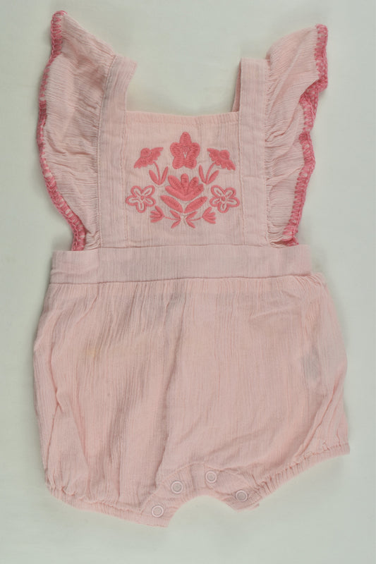 Seed Heritage Size 000 Muslin Embroidery Romper
