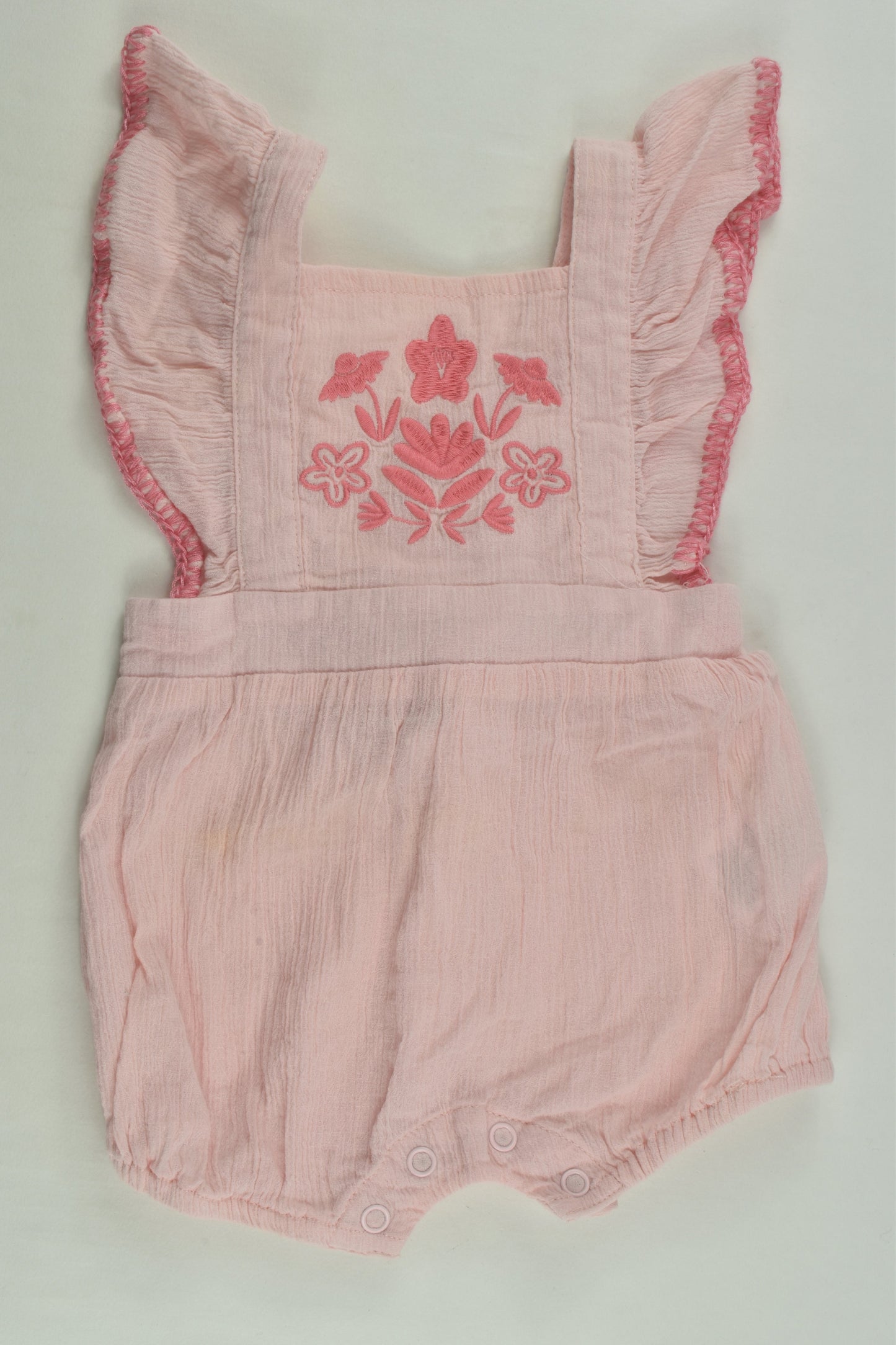 Seed Heritage Size 000 Muslin Embroidery Romper