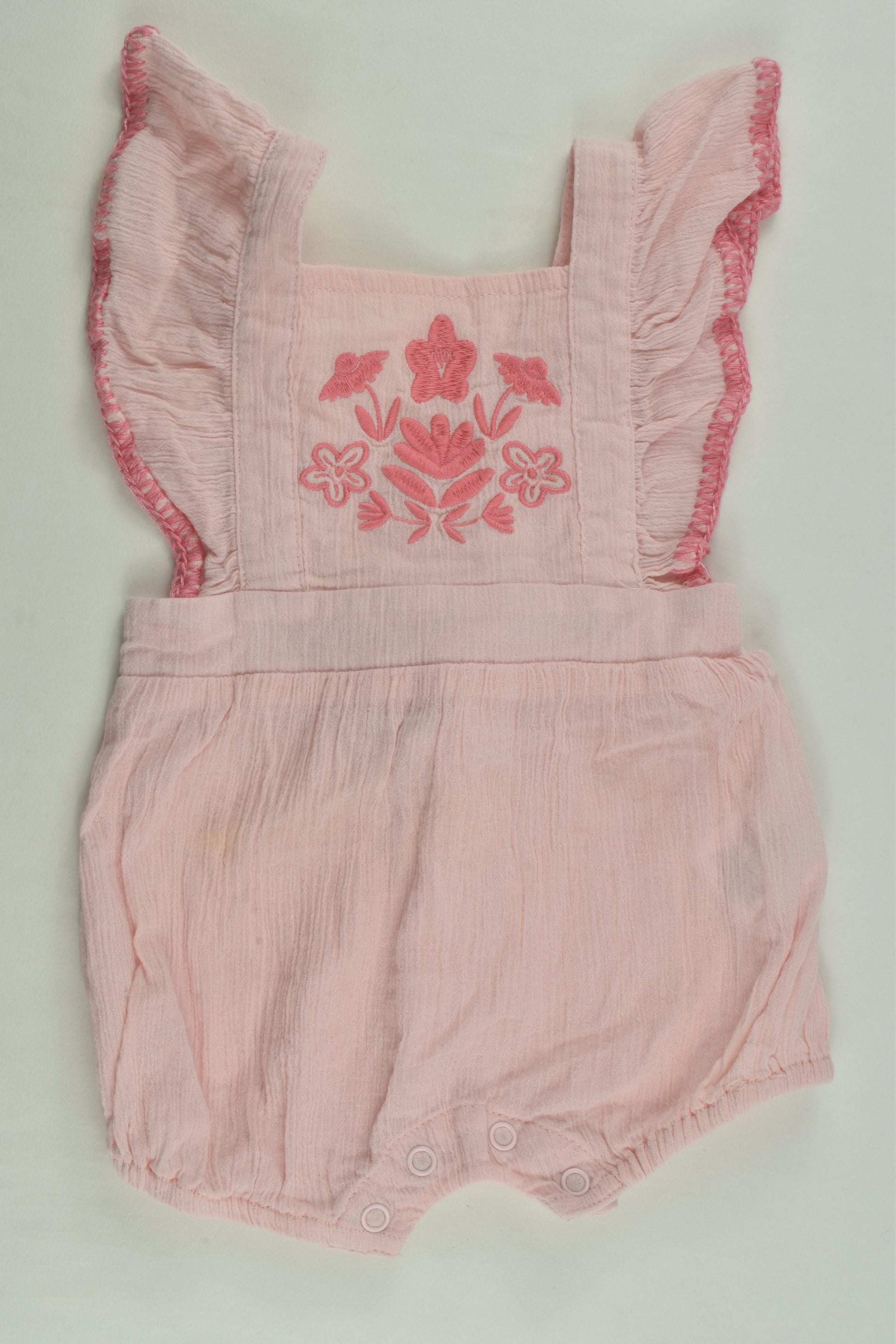 Seed Heritage Size 000 Muslin Embroidery Romper