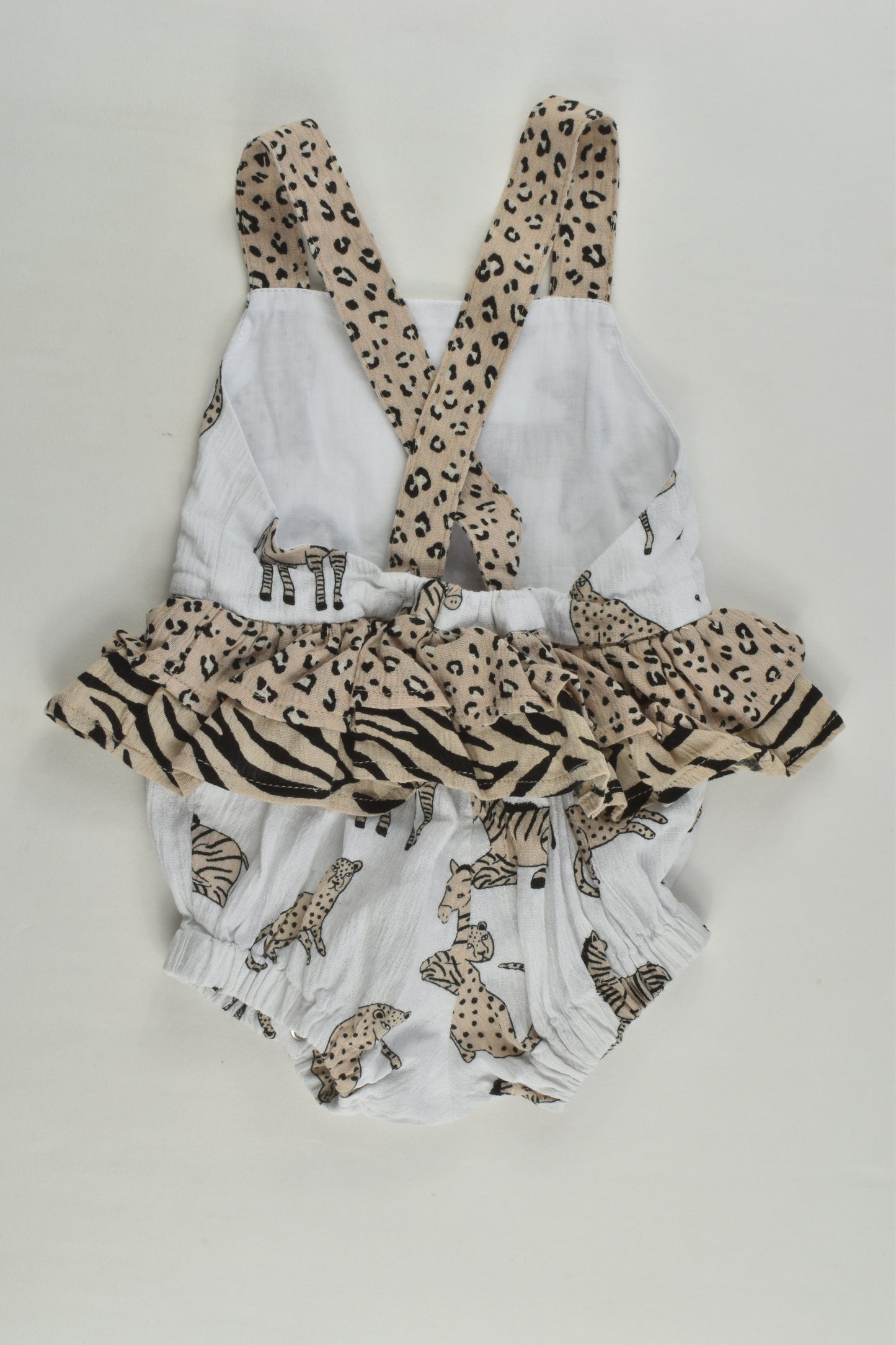 Seed Heritage Size 000 Zebra and Lepard Bubble Romper